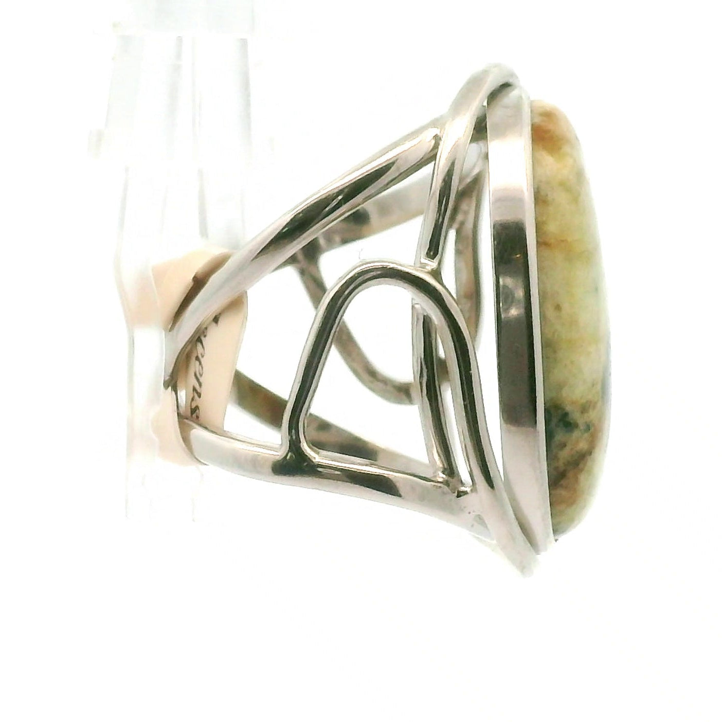 Ascension Euphoralite Cuff Ring 925 Silver for Connection with Higher Realms