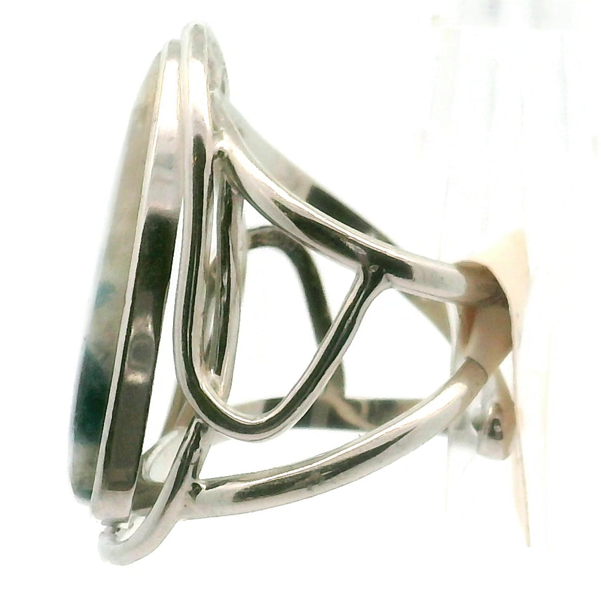 Enchanted Euphoralite Cuff Ring 925 Silver for Connection with Higher Realms, Intuition, Good Luck and Creation of your Dream Life