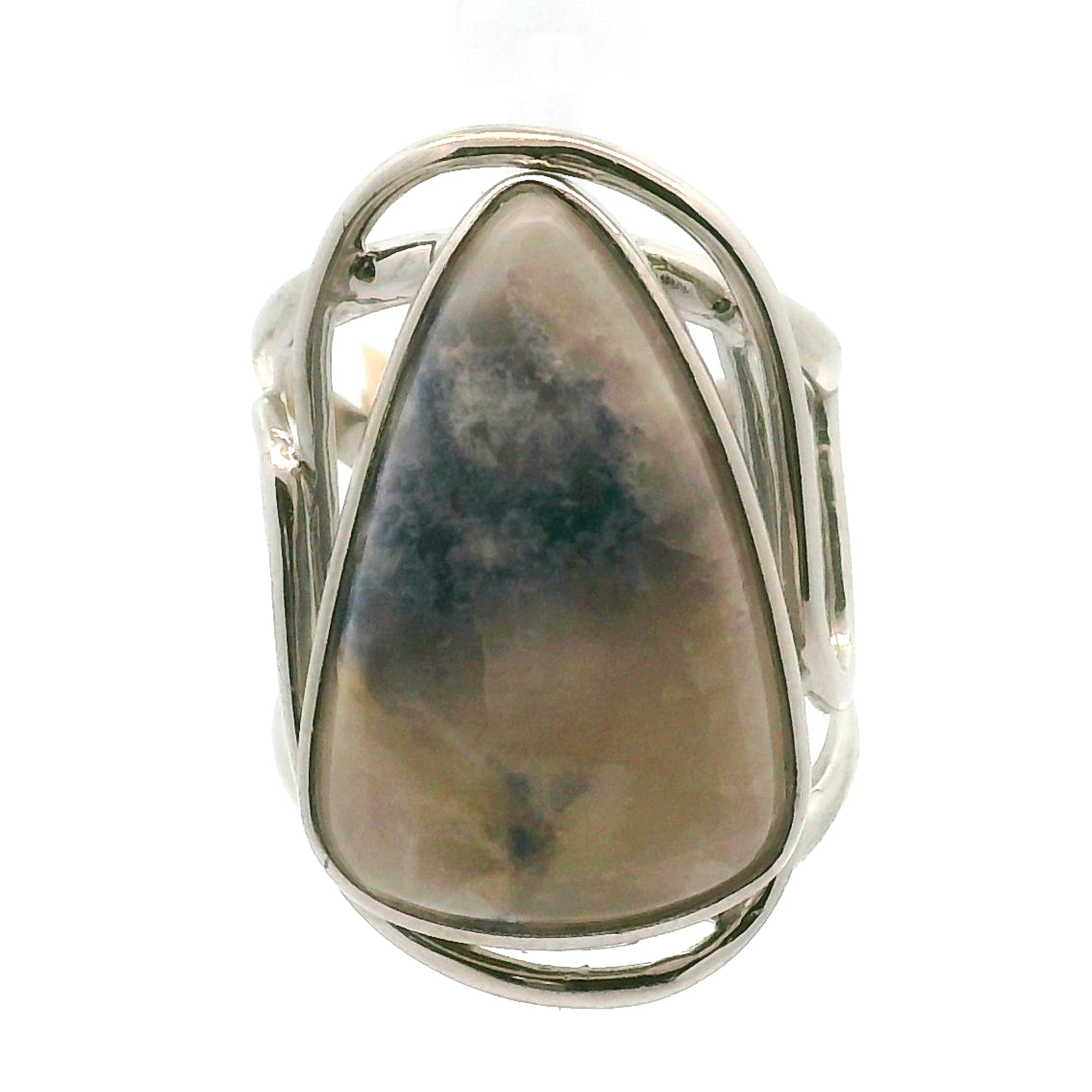 Enchanted Euphoralite Cuff Ring 925 Silver for Connection with Higher Realms, Intuition, Good Luck and Creation of your Dream Life