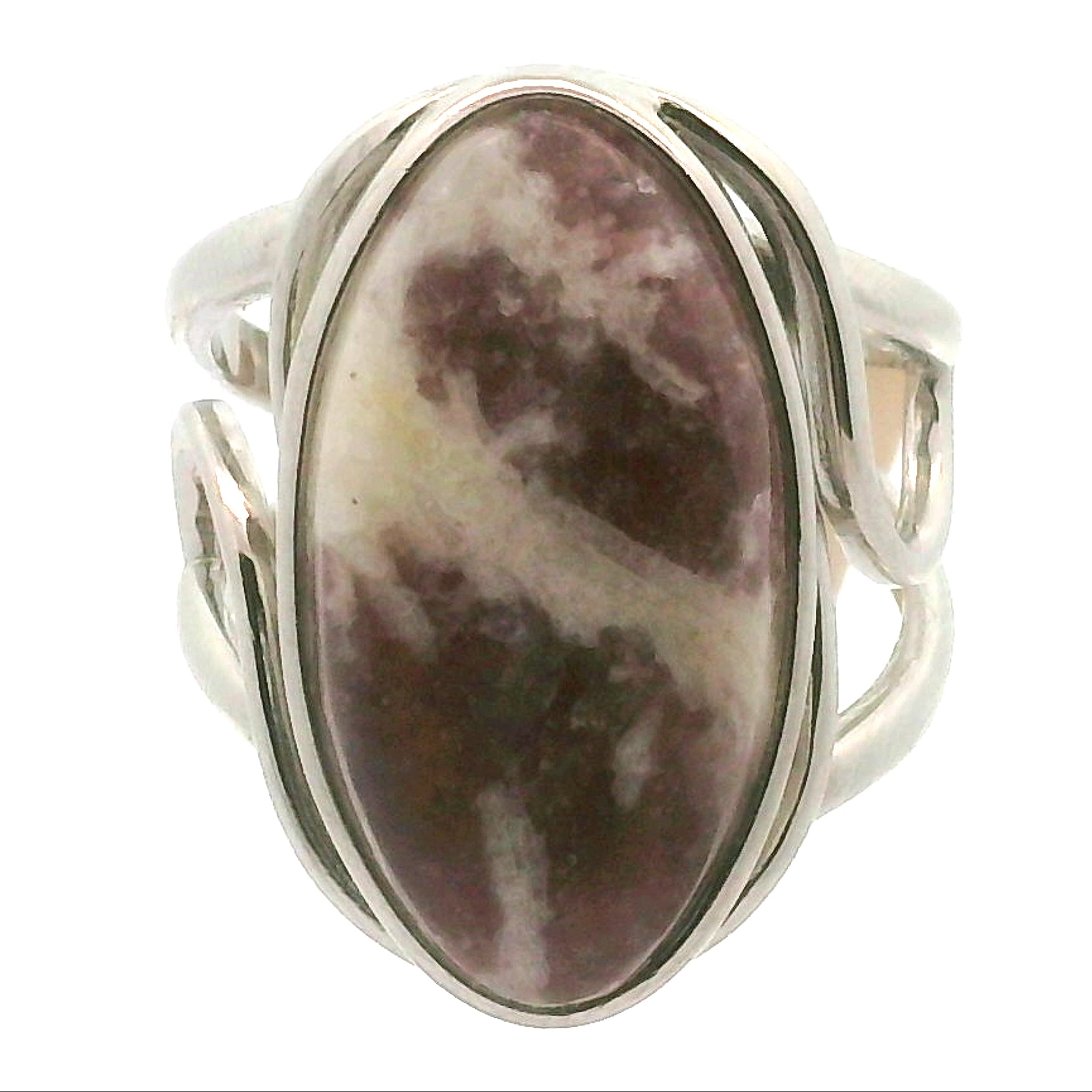 Divine Euphoralite Cuff Ring 925 Silver for Peace, Relaxation and Connection to Higher Realms