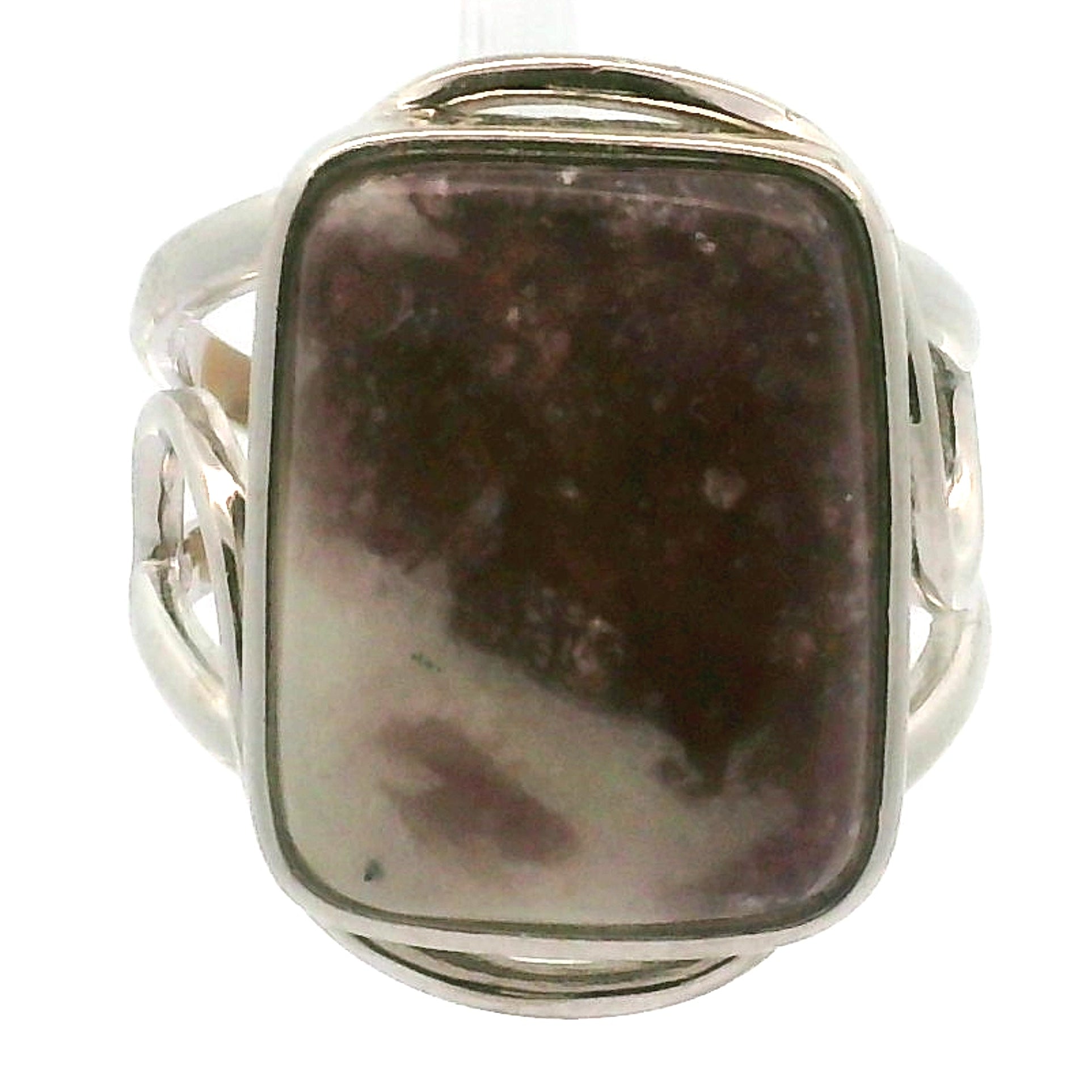 Divine Euphoralite Cuff Ring 925 Silver for Peace, Relaxation and Connection to Higher Realms