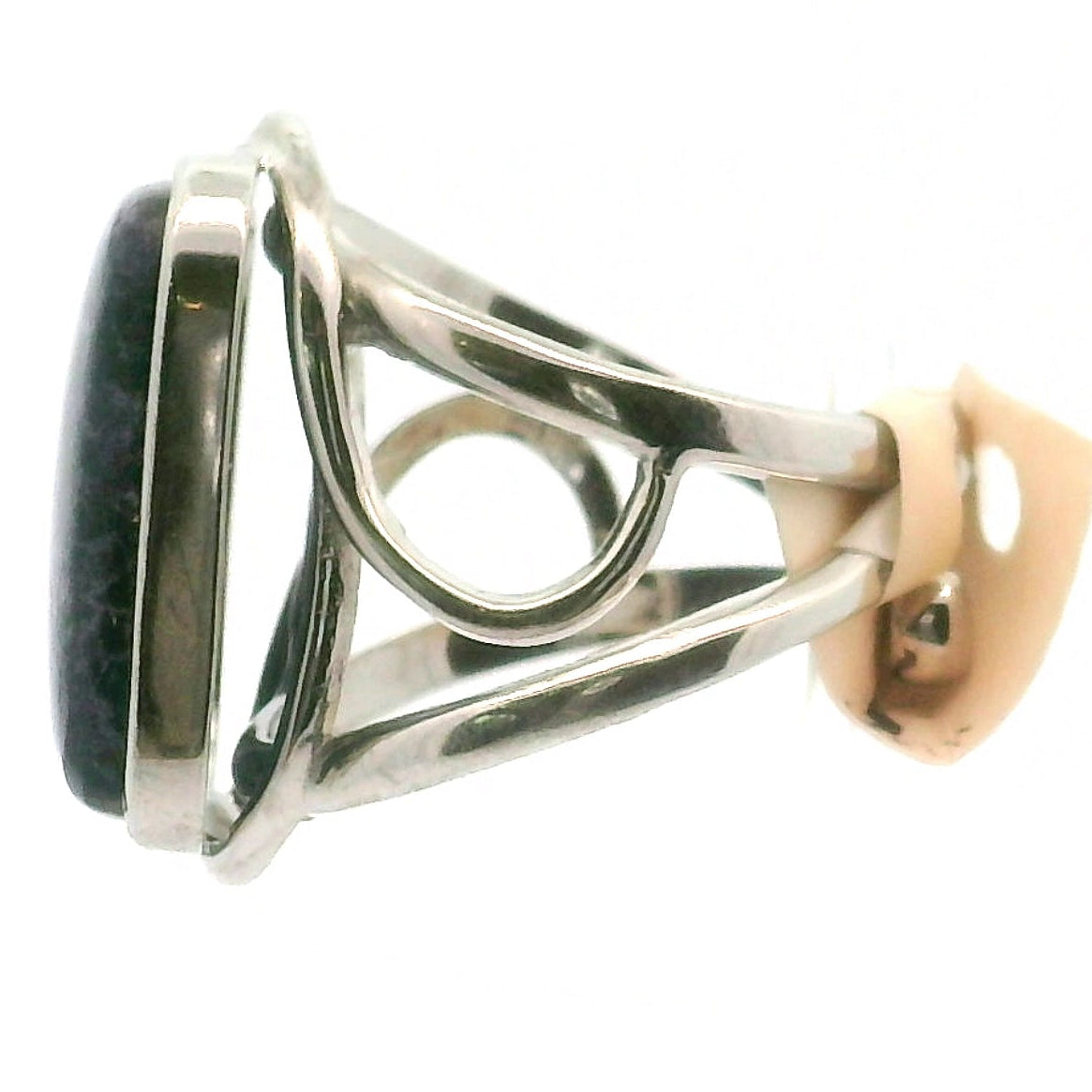 Storm Euphoralite Cuff Ring 925 Silver for Strong Support and Relief for Any Situation