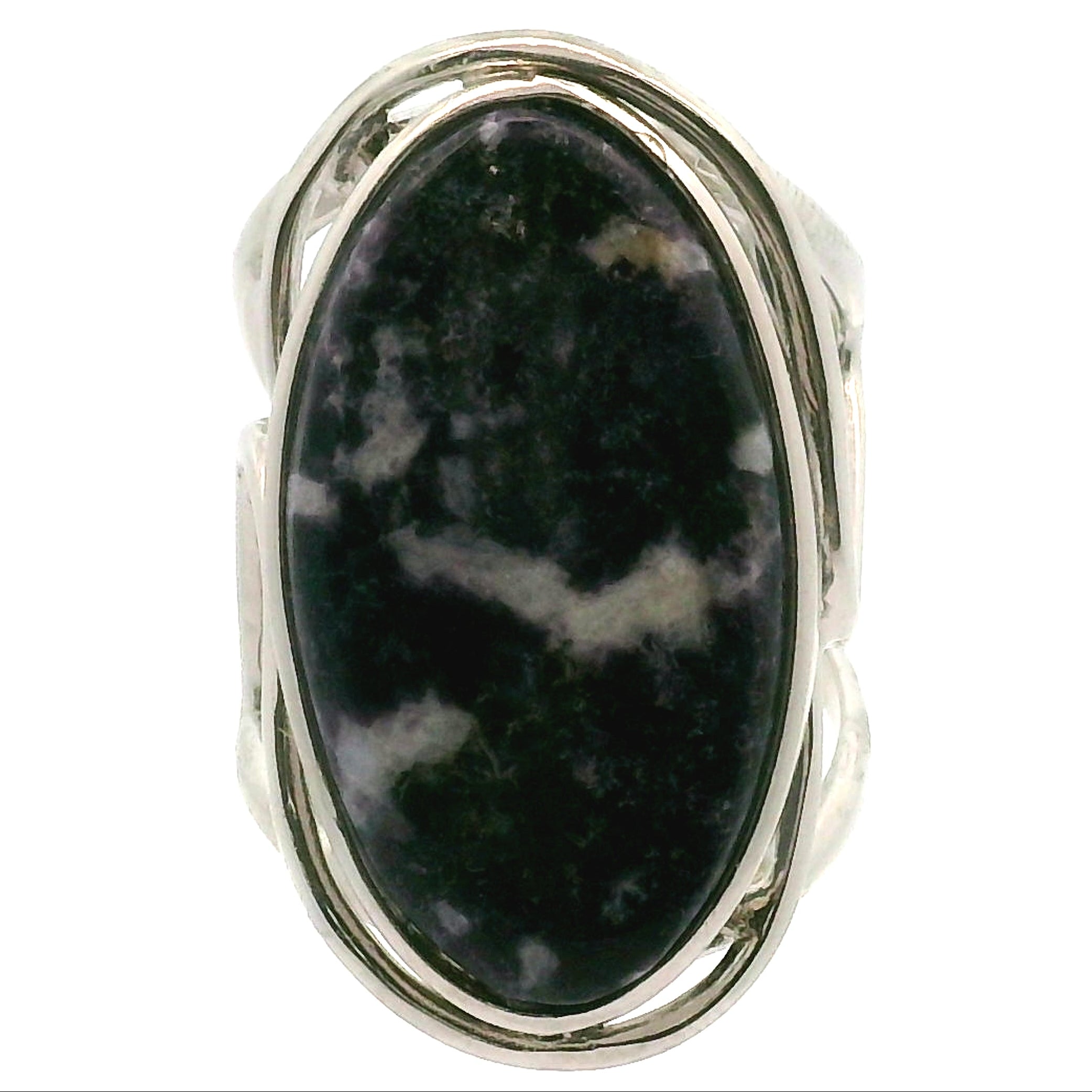 Storm Euphoralite Cuff Ring 925 Silver for Strong Support and Relief for Any Situation