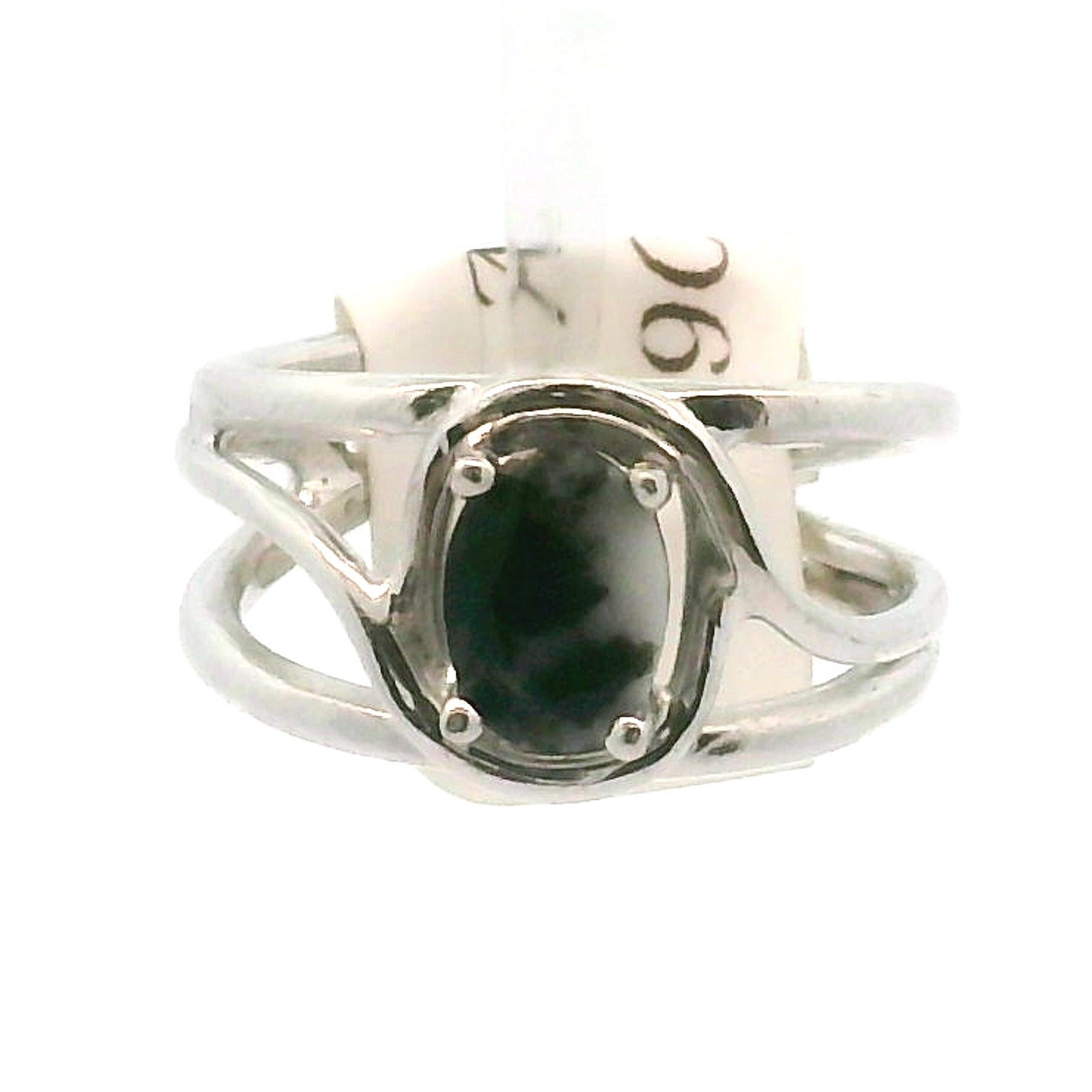 Zebra Agate Faceted Midi Ring 925 Silver for Balance, Clearing Blockages and Releasing Negativity