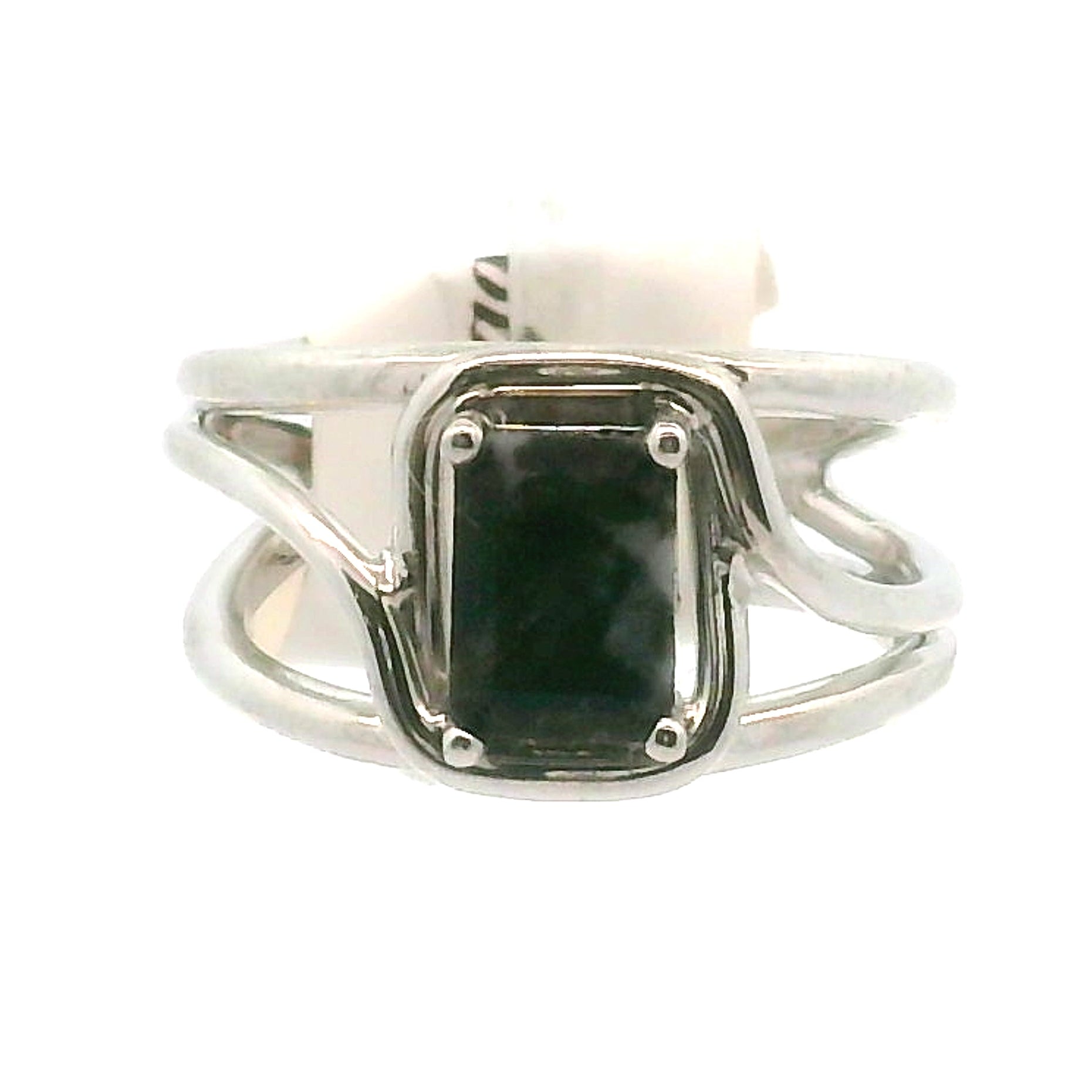 Zebra Agate Faceted Midi Ring 925 Silver for Balance, Clearing Blockages and Releasing Negativity