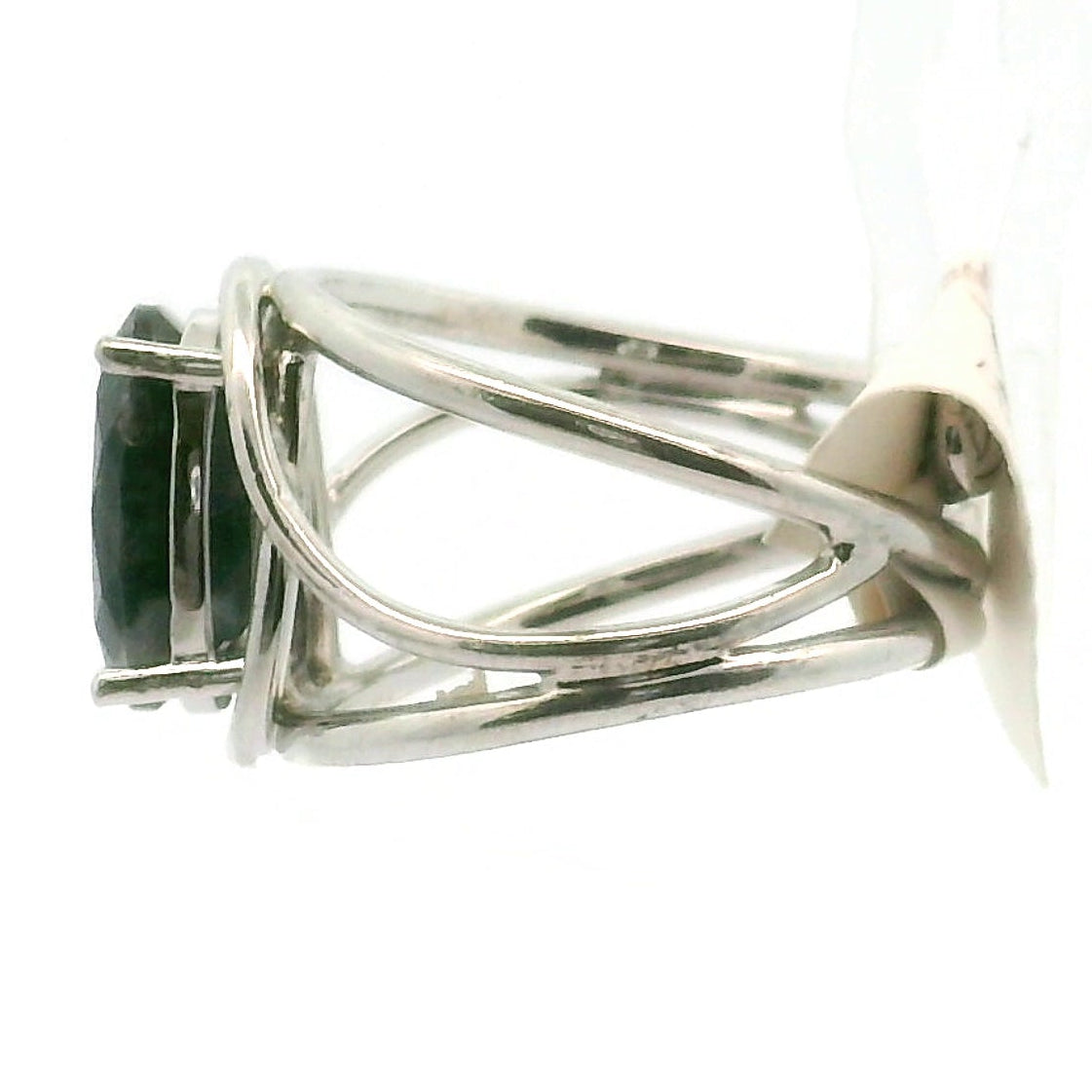 Zebra Agate Faceted Cuff Ring 925 Silver for Balance, Clearing Blockages and Releasing Negativity