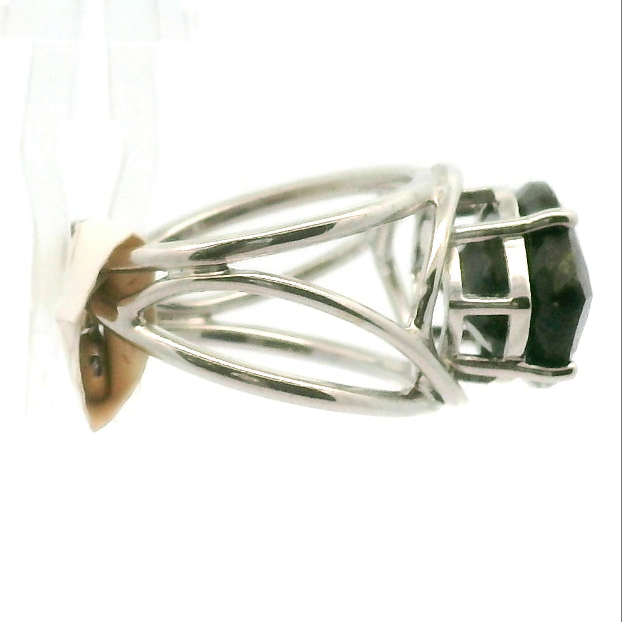 Kimberlite Cuff Ring 925 Silver for Grounding, Transformation and Alignment with Soul Mission