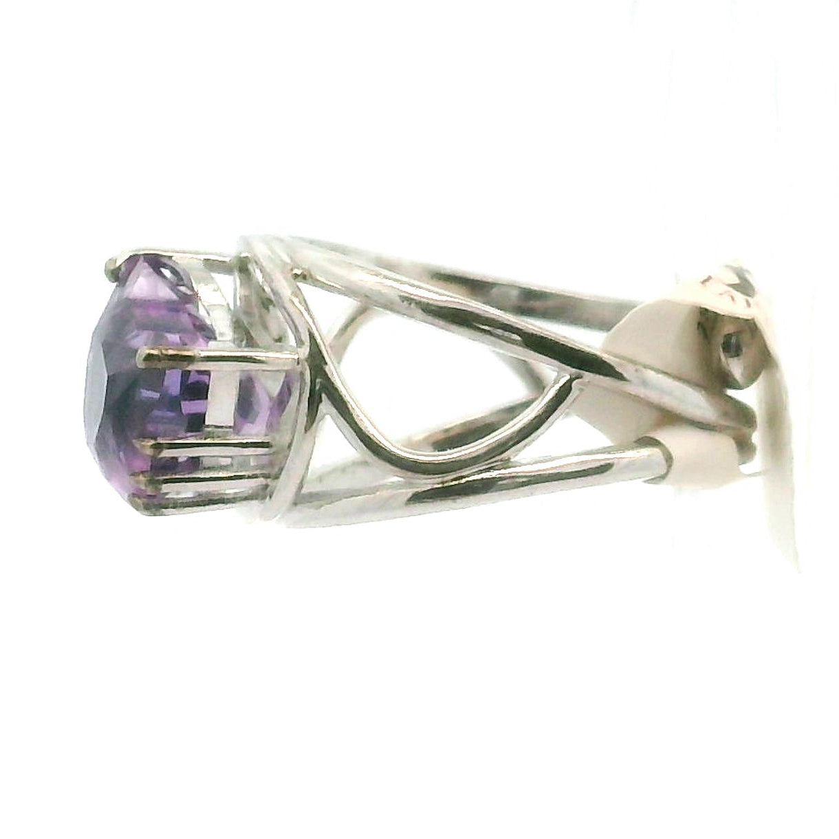 Double Cat Faceted Cuff Ring .925 Silver