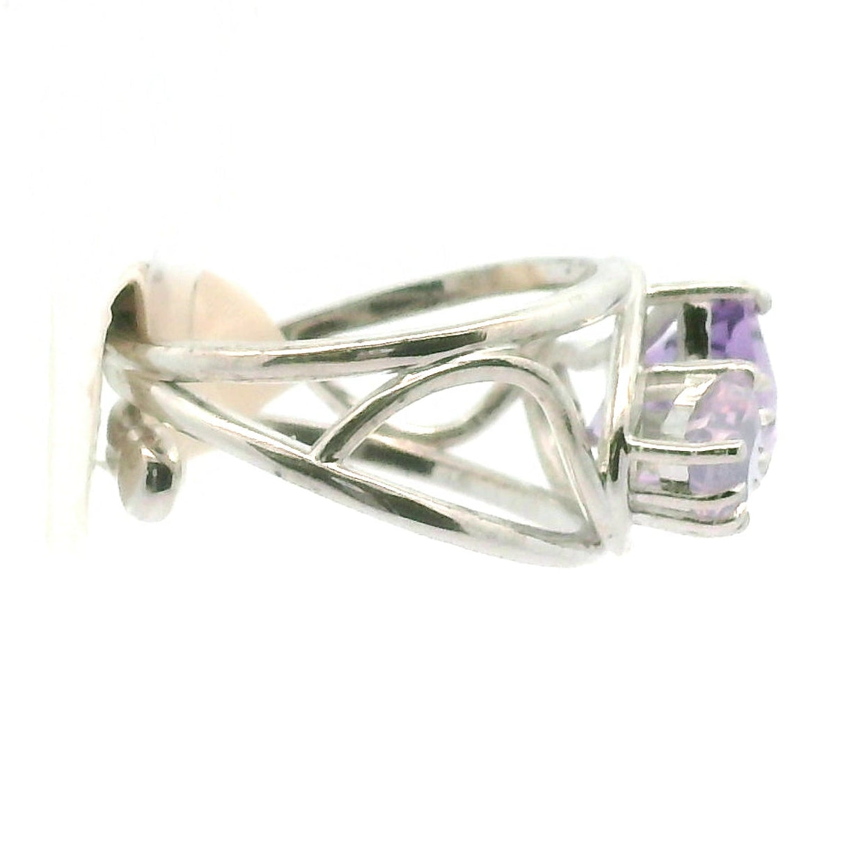 Double Cat Faceted Cuff Ring .925 Silver