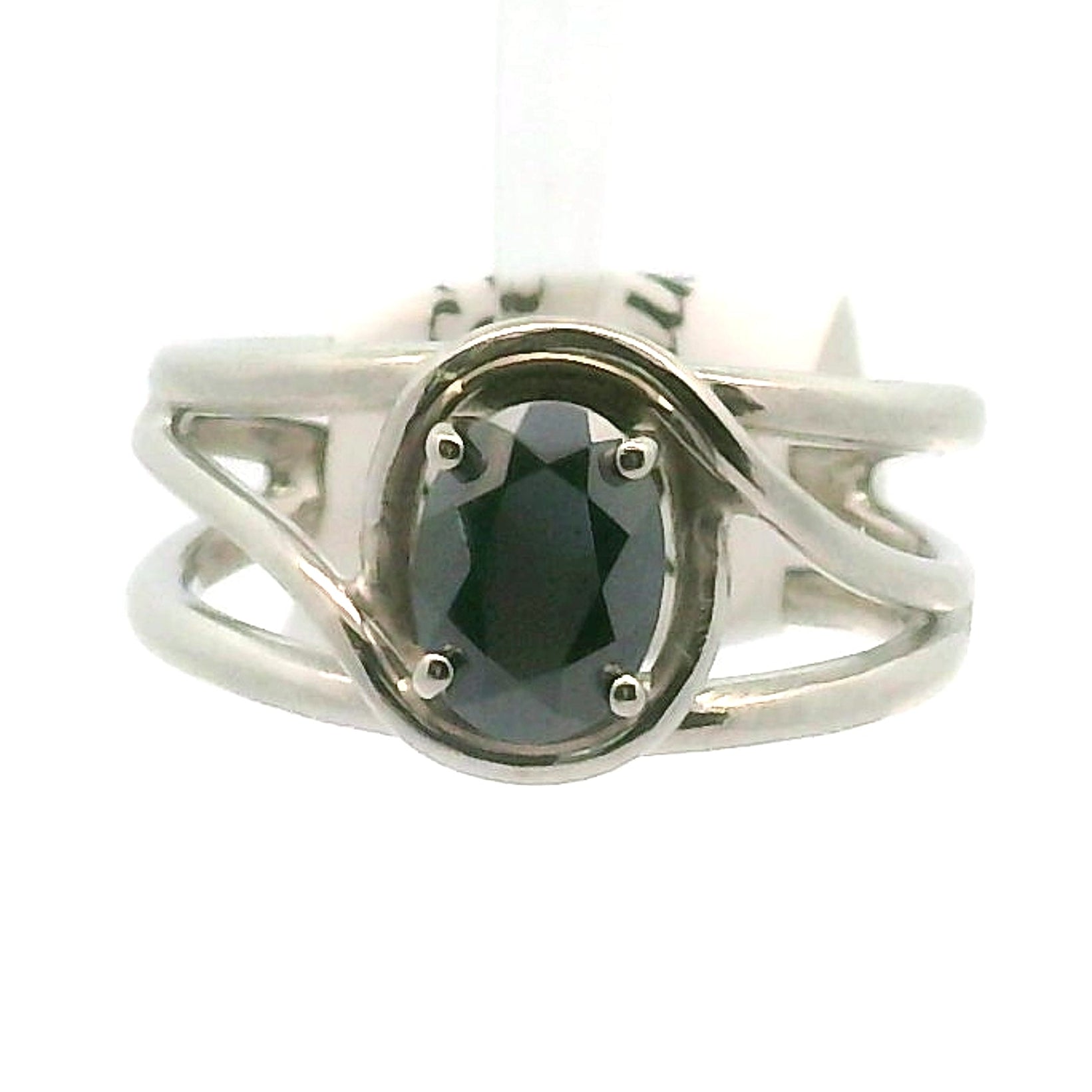 Hematite Faceted Cuff Ring .925 Silver for Deep Transformatinon and Grounding