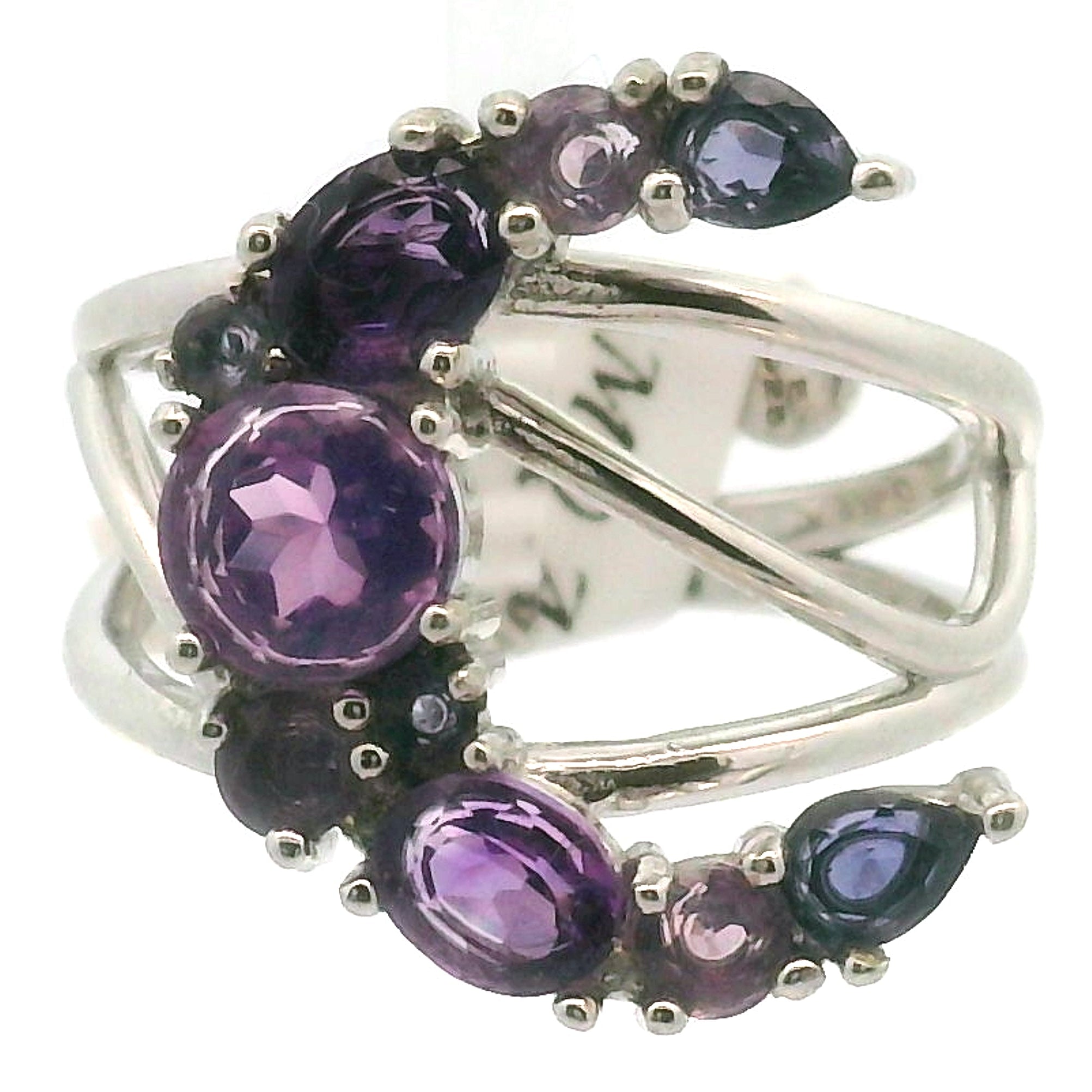 Moon Cuff Ring .925 Silver for Higher Levels of Awareness, Peaceful Communication and Clarity