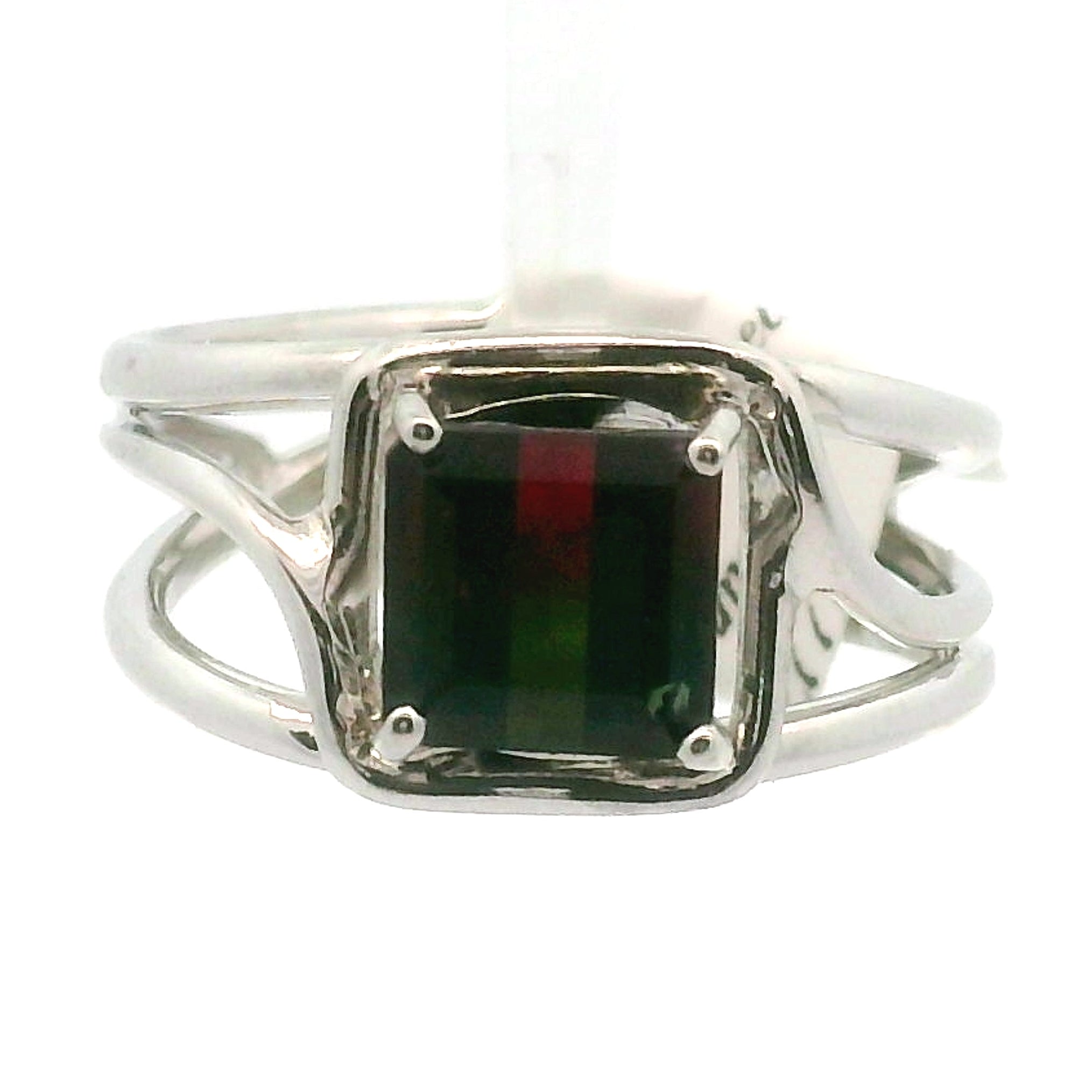 Wicked Watermelon Tourmaline Cuff Ring .925 Silver for Balancing and Igniting Passion