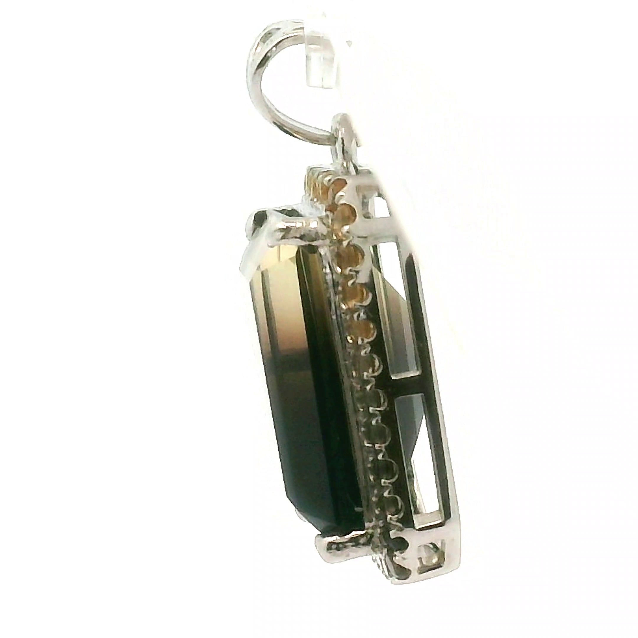 Smoky Citrine Pavé Pendant .925 Silver for Grounded Manifestation and Abundance