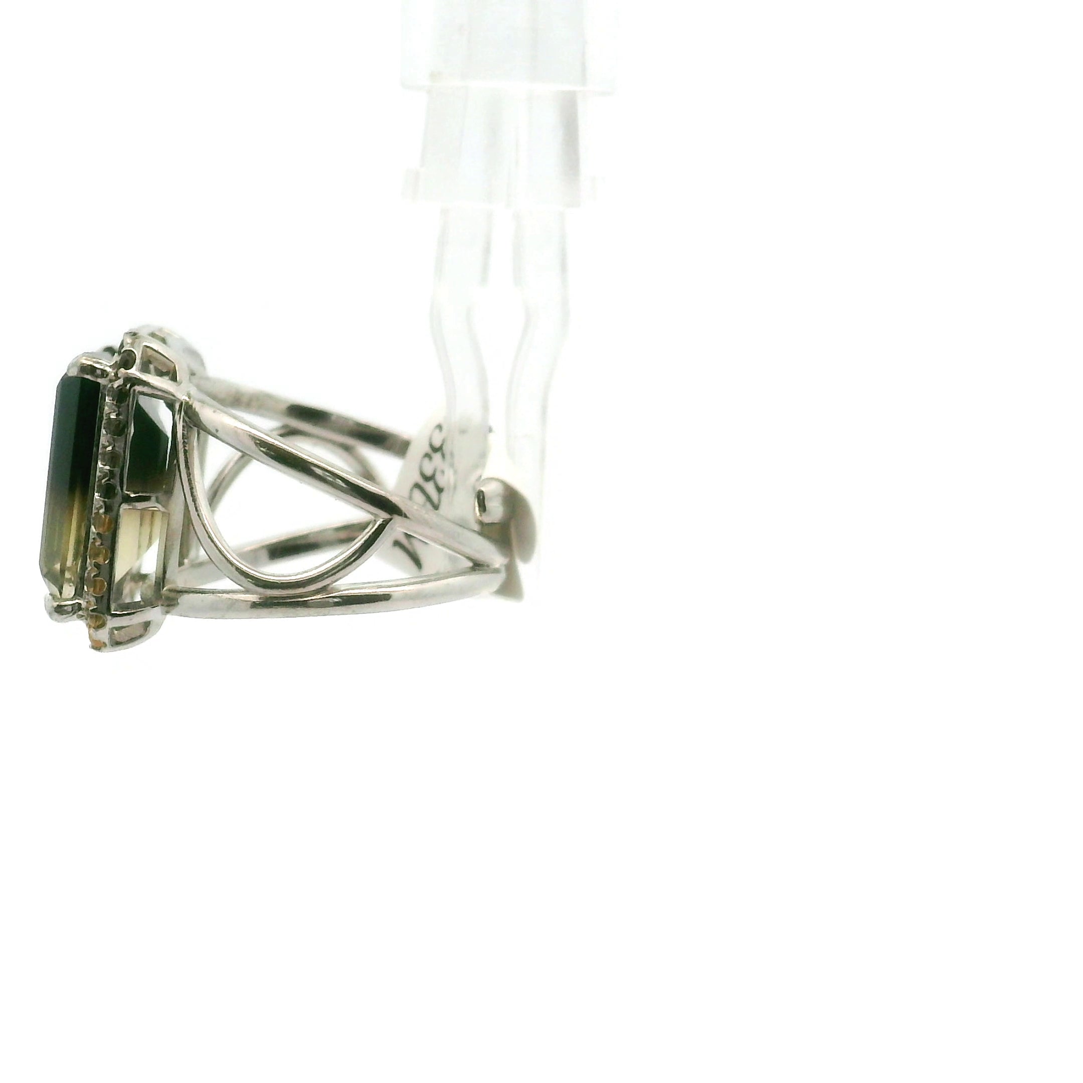 Smoky Citrine Pavé Cuff Ring .925 Silver for Grounded Manifestation and Abundance