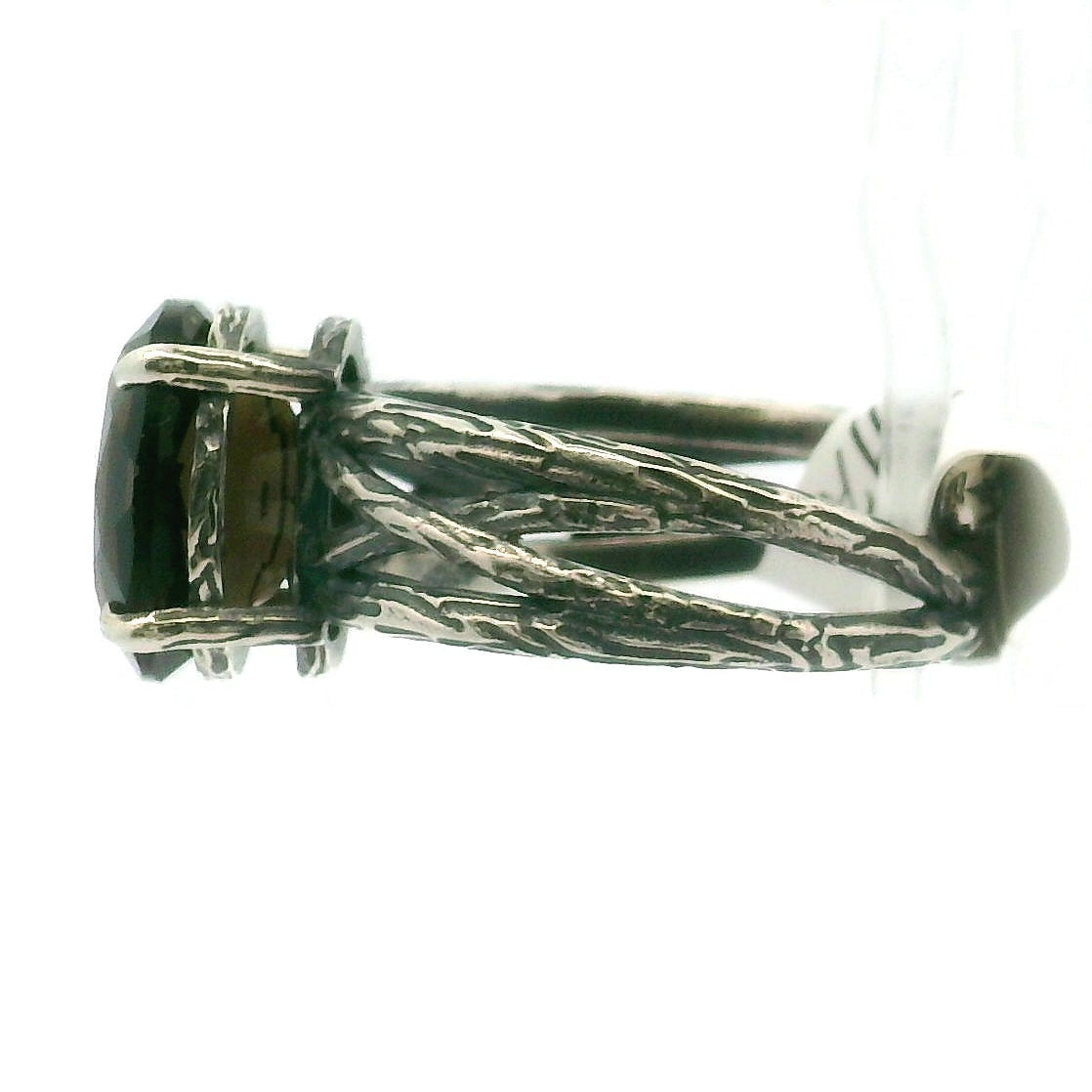 Smokey Quartz Bad Witch Adjustable Cuff Ring .925 Silver for Energetic Cleansing, Manifestation and Protection