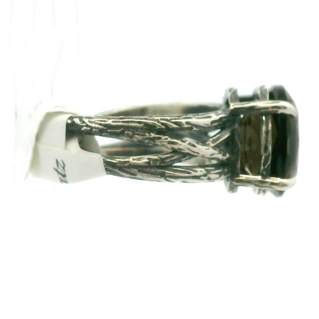 Smokey Quartz Bad Witch Adjustable Cuff Ring .925 Silver for Energetic Cleansing, Manifestation and Protection
