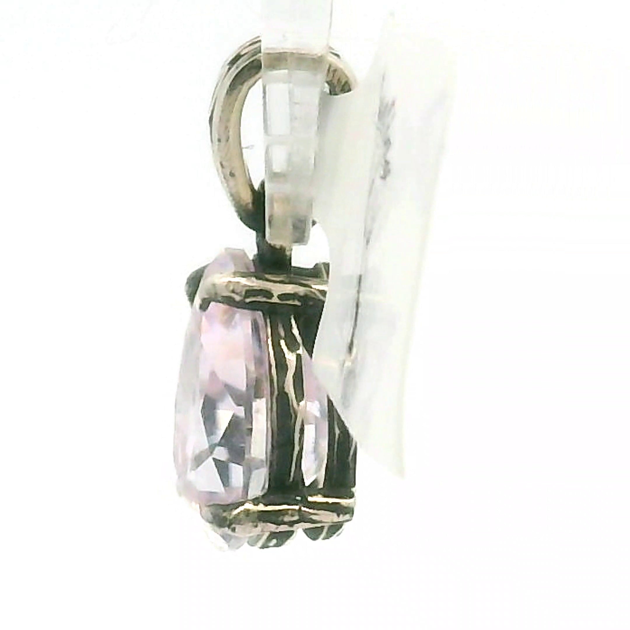 Pink Moissanite Bad Witch Pendant .925 Silver for Enlightenment, Inner Peace & Spiritual Transformation