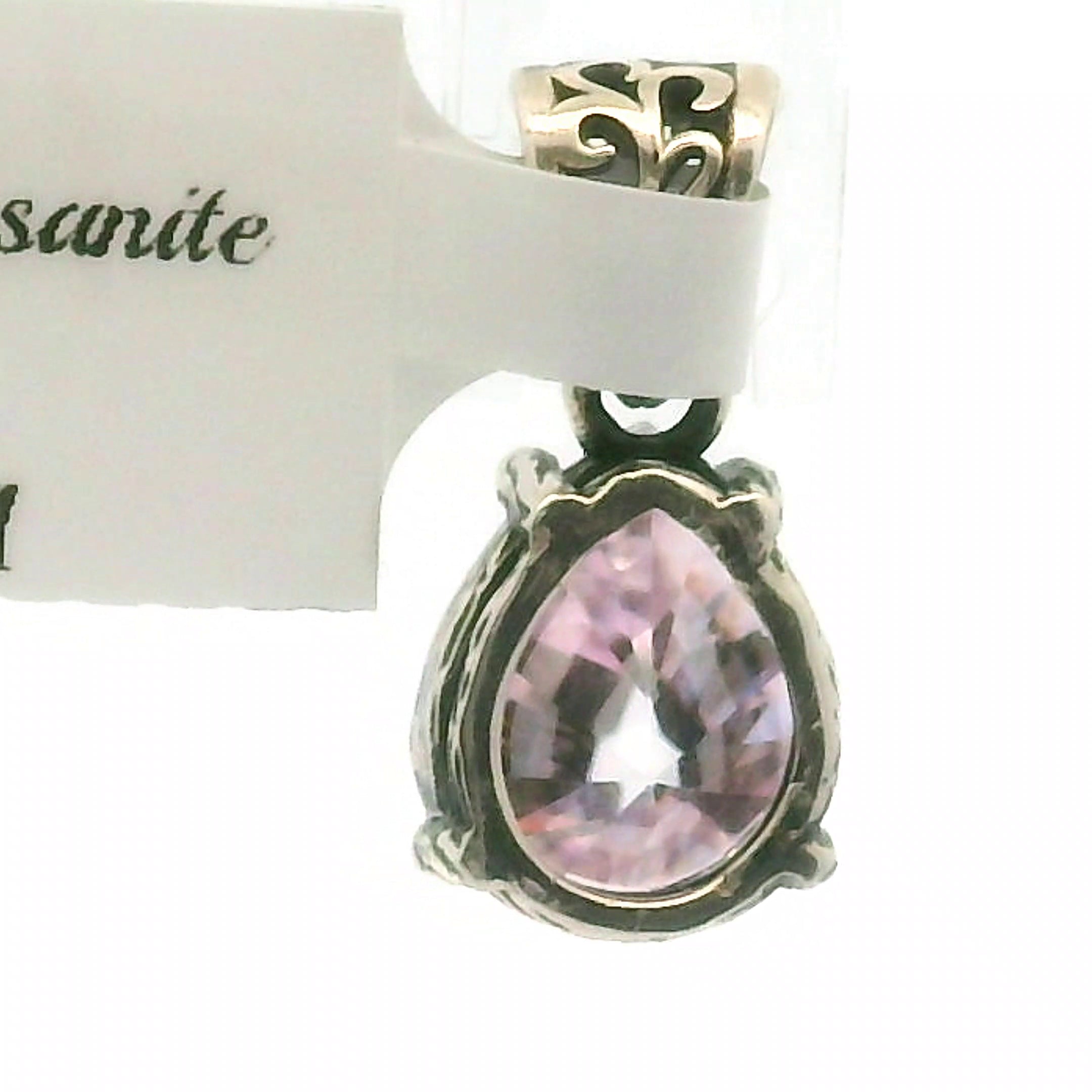 Pink Moissanite Bad Witch Pendant .925 Silver for Enlightenment, Inner Peace & Spiritual Transformation