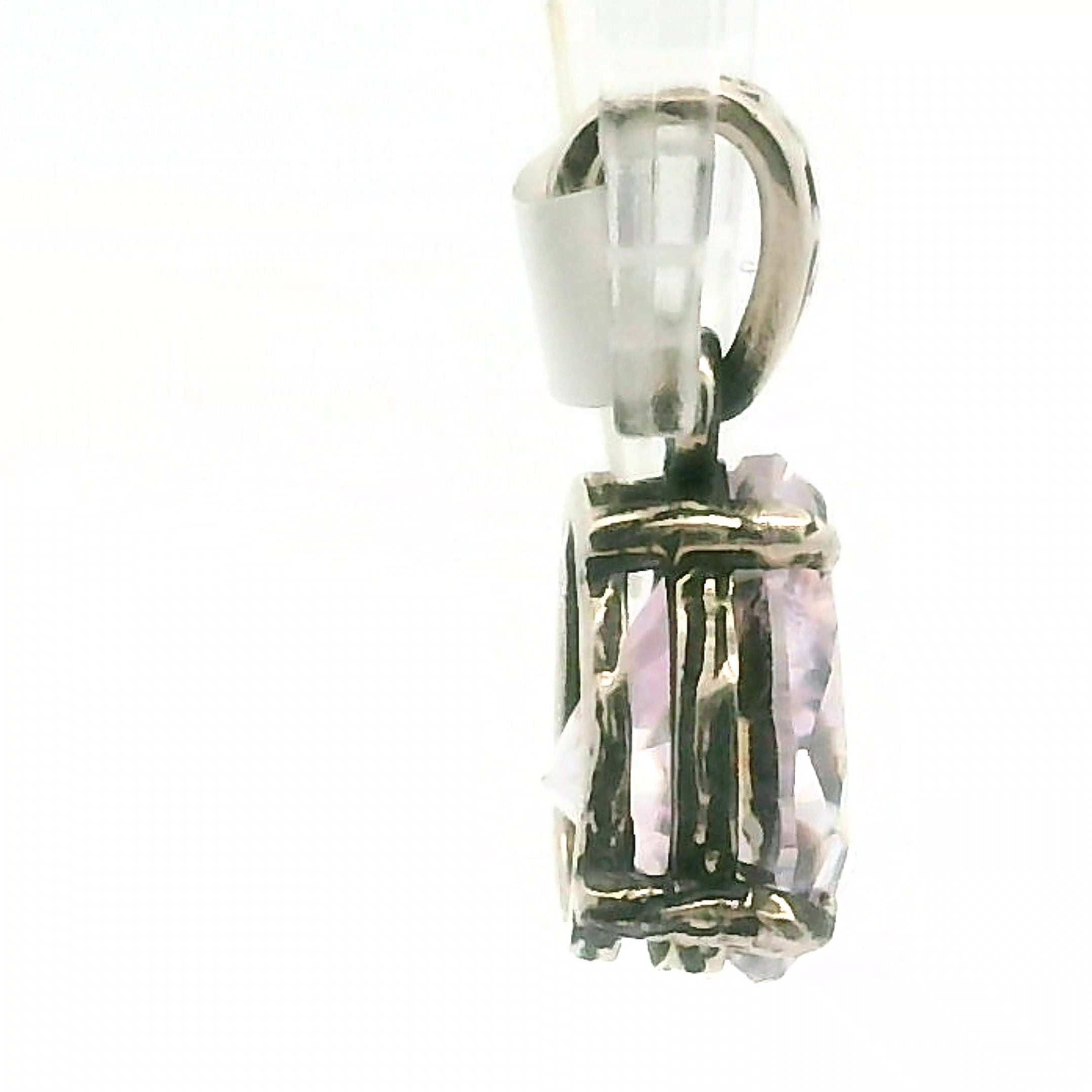 Pink Moissanite Bad Witch Pendant .925 Silver for Enlightenment, Inner Peace & Spiritual Transformation