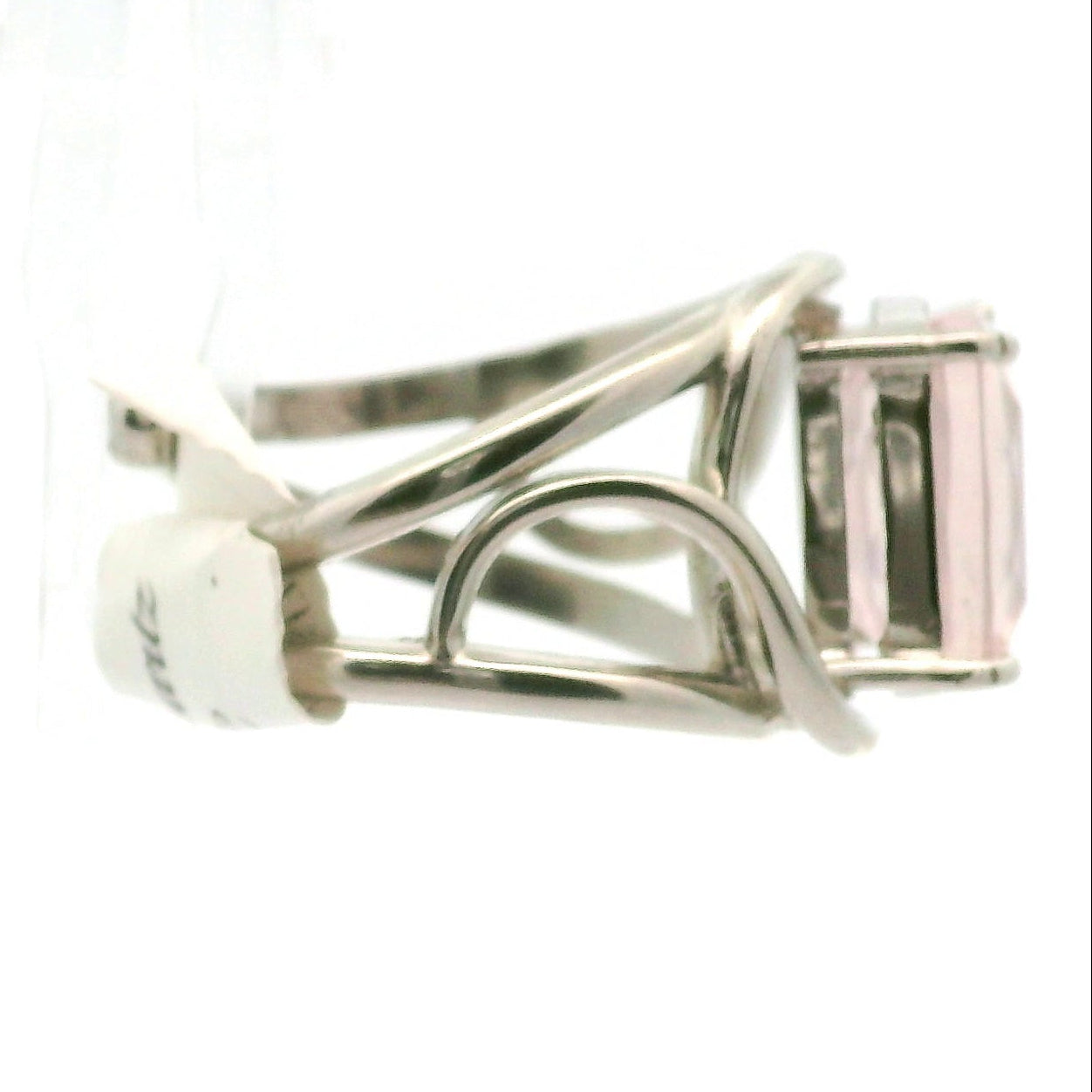 Rose Quartz Adjustable Cuff Ring .925 Silver for Compassion, Love and Healing