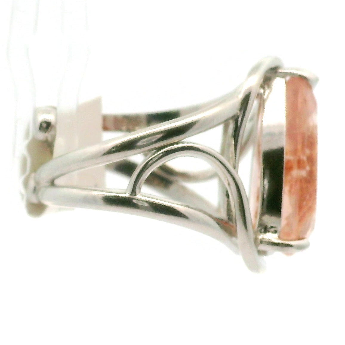 Rose Quartz Lodolite Adjustable Cuff Ring .925 Silver for Compassion, Emotional Release and Healing