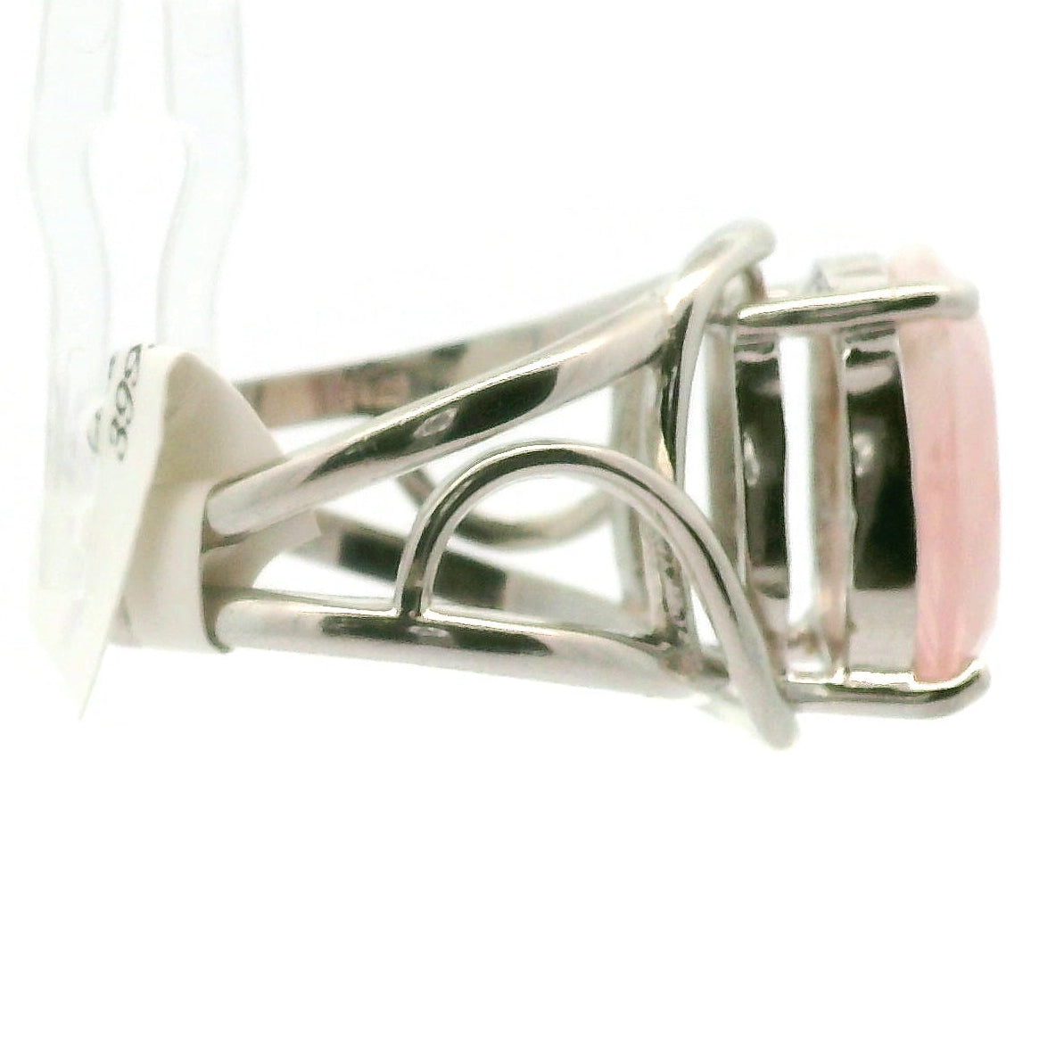 Rose Quartz Lodolite Adjustable Cuff Ring .925 Silver for Compassion, Emotional Release and Healing