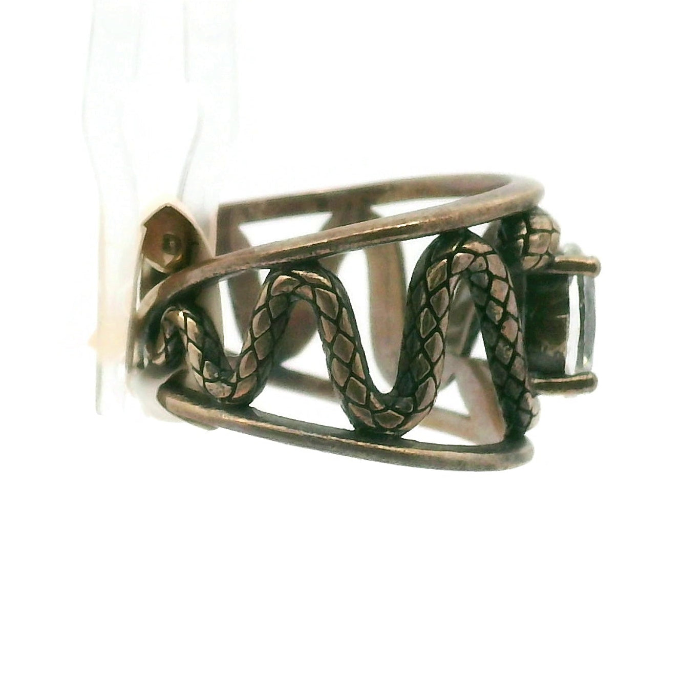 Serpent Adjustable Cuff Ring .925 Silver for Amplifying Intentions & Accelerating Manifestati