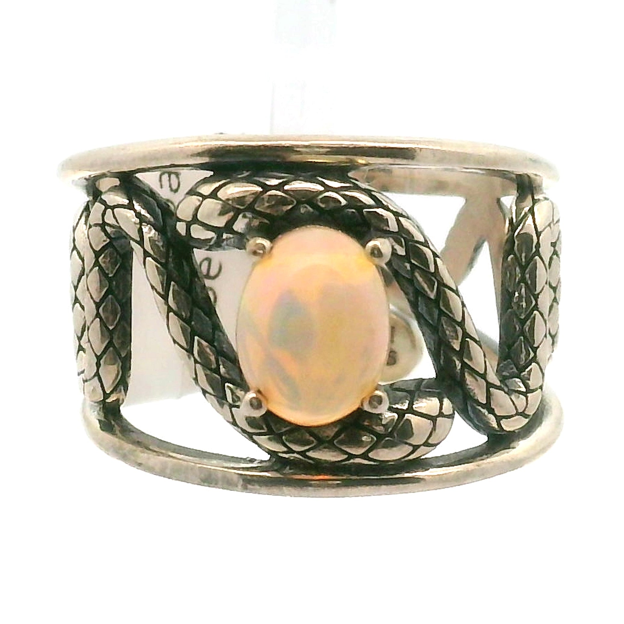 Serpent Adjustable Cuff Ring .925 Silver for Amplifying Intentions & Accelerating Manifestati