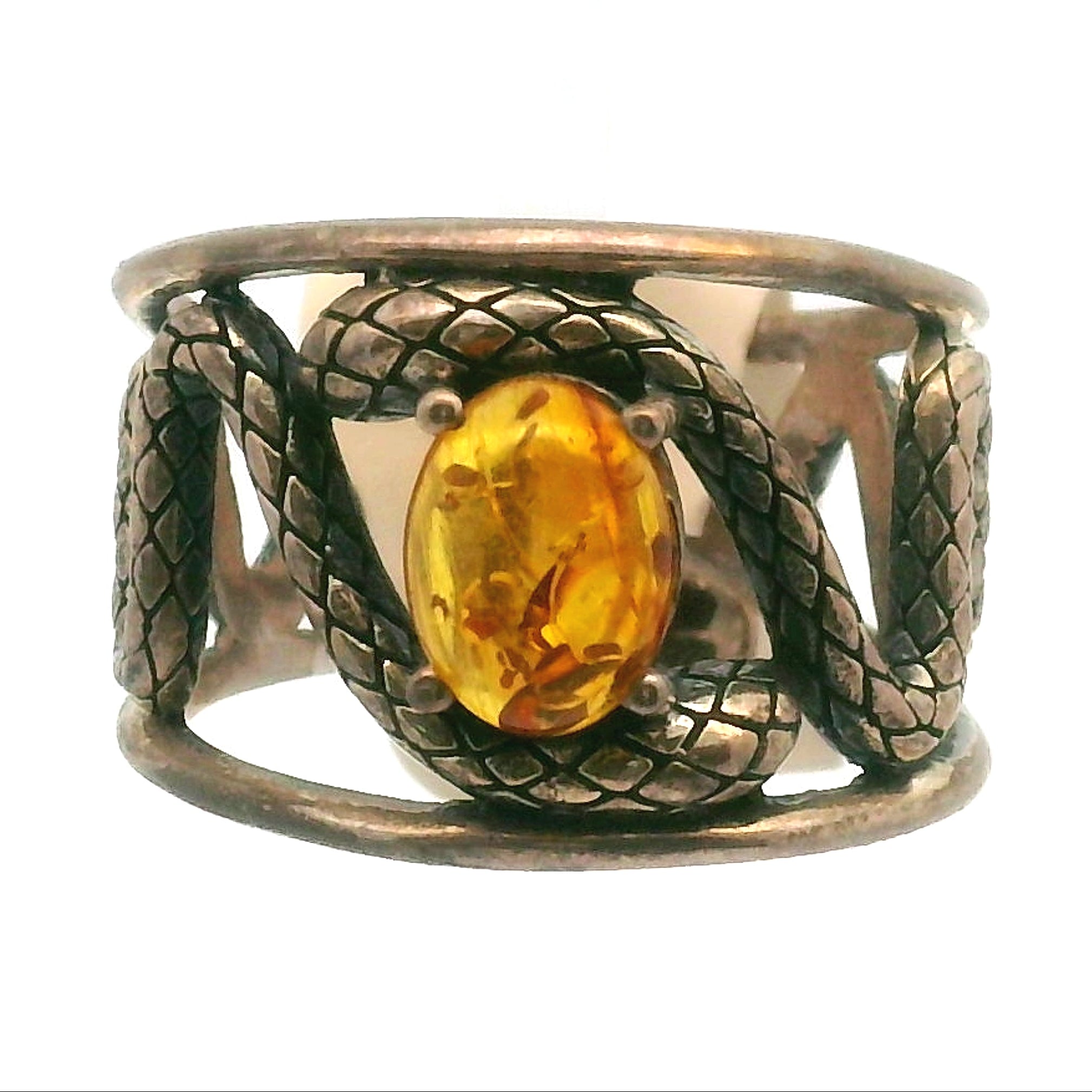 Serpent Adjustable Cuff Ring .925 Silver for Amplifying Intentions & Accelerating Manifestati