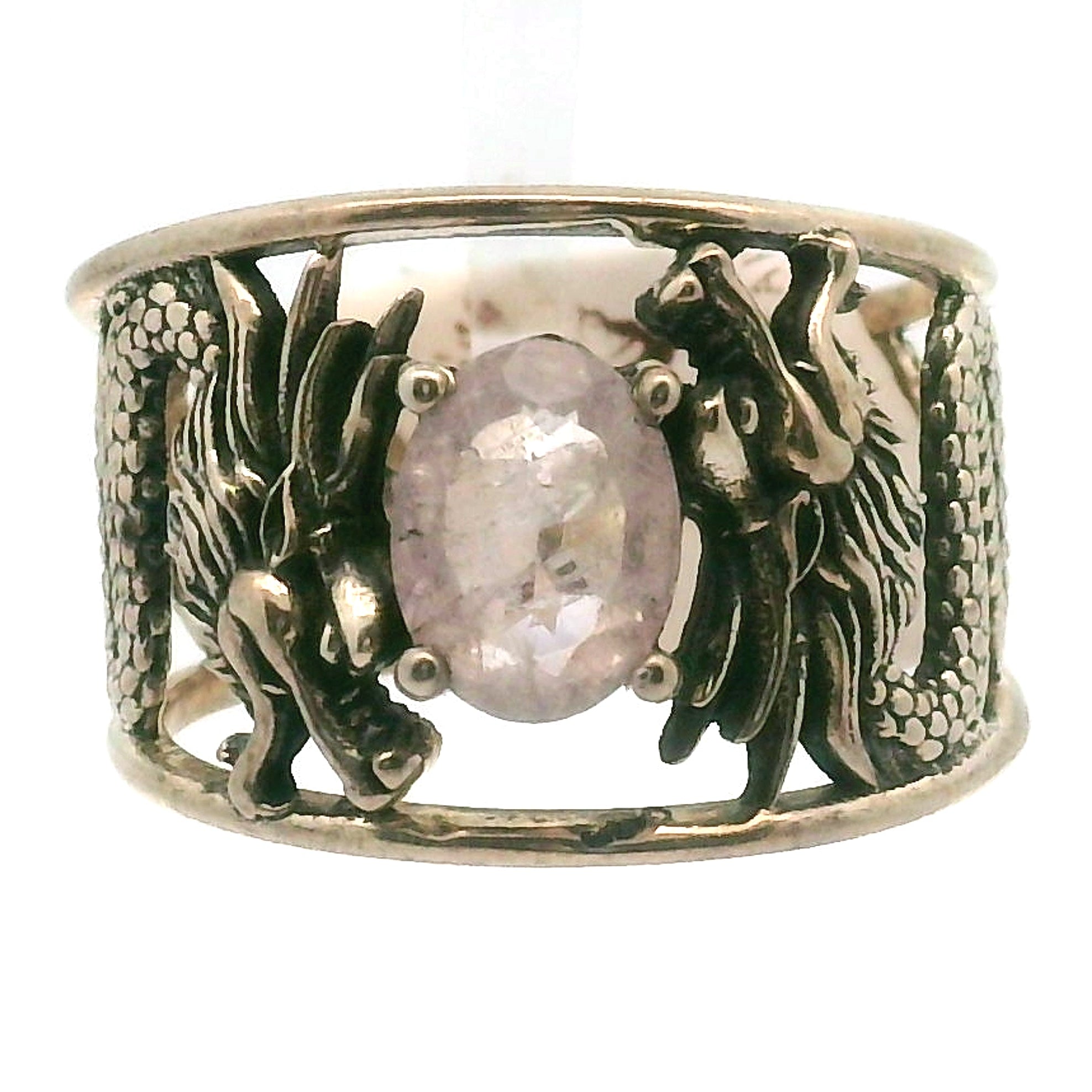 Dragon Cuff Ring 925 Silver for Courage, Protection and Personal Power