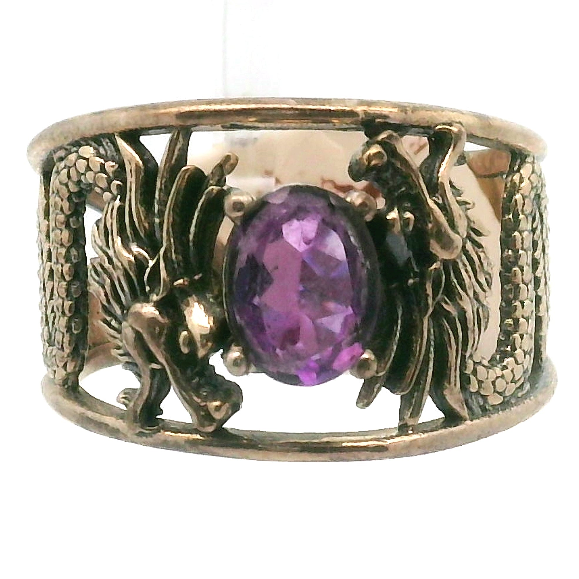 Dragon Cuff Ring 925 Silver for Courage, Protection and Personal Power