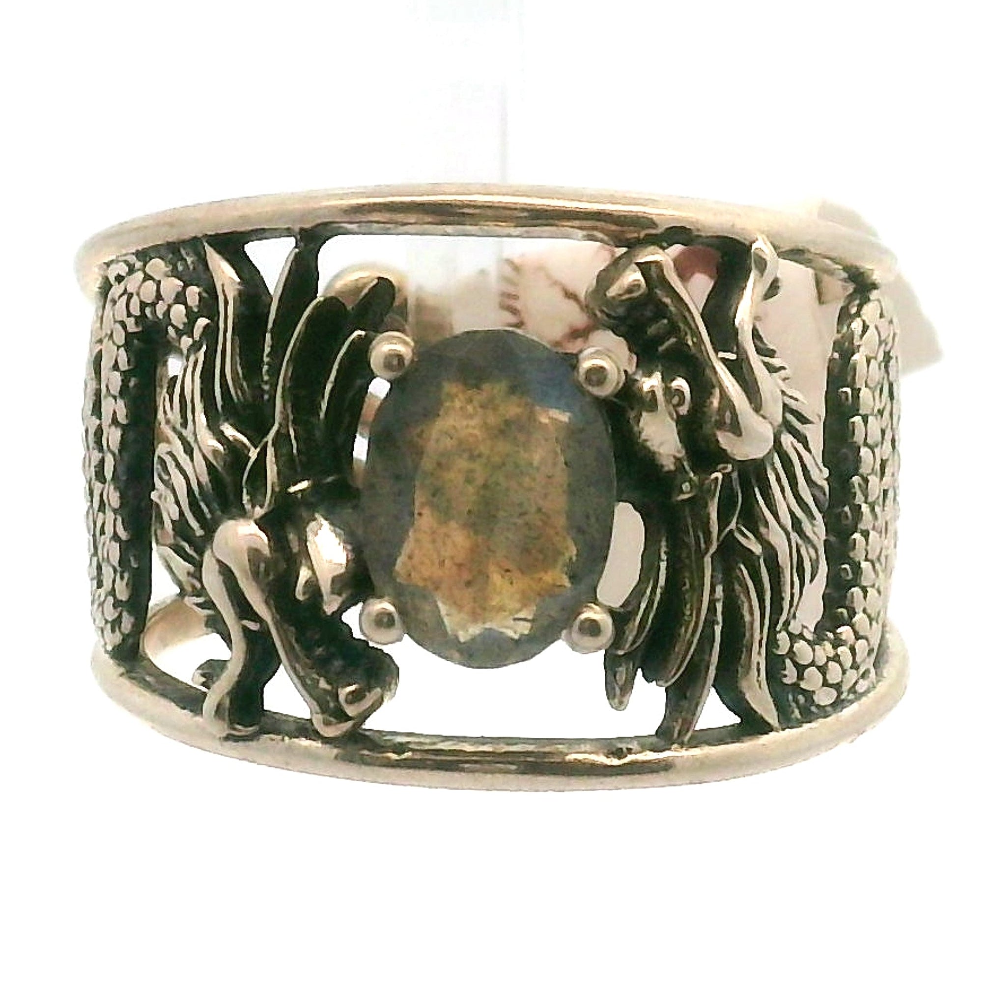 Dragon Cuff Ring 925 Silver for Courage, Protection and Personal Power