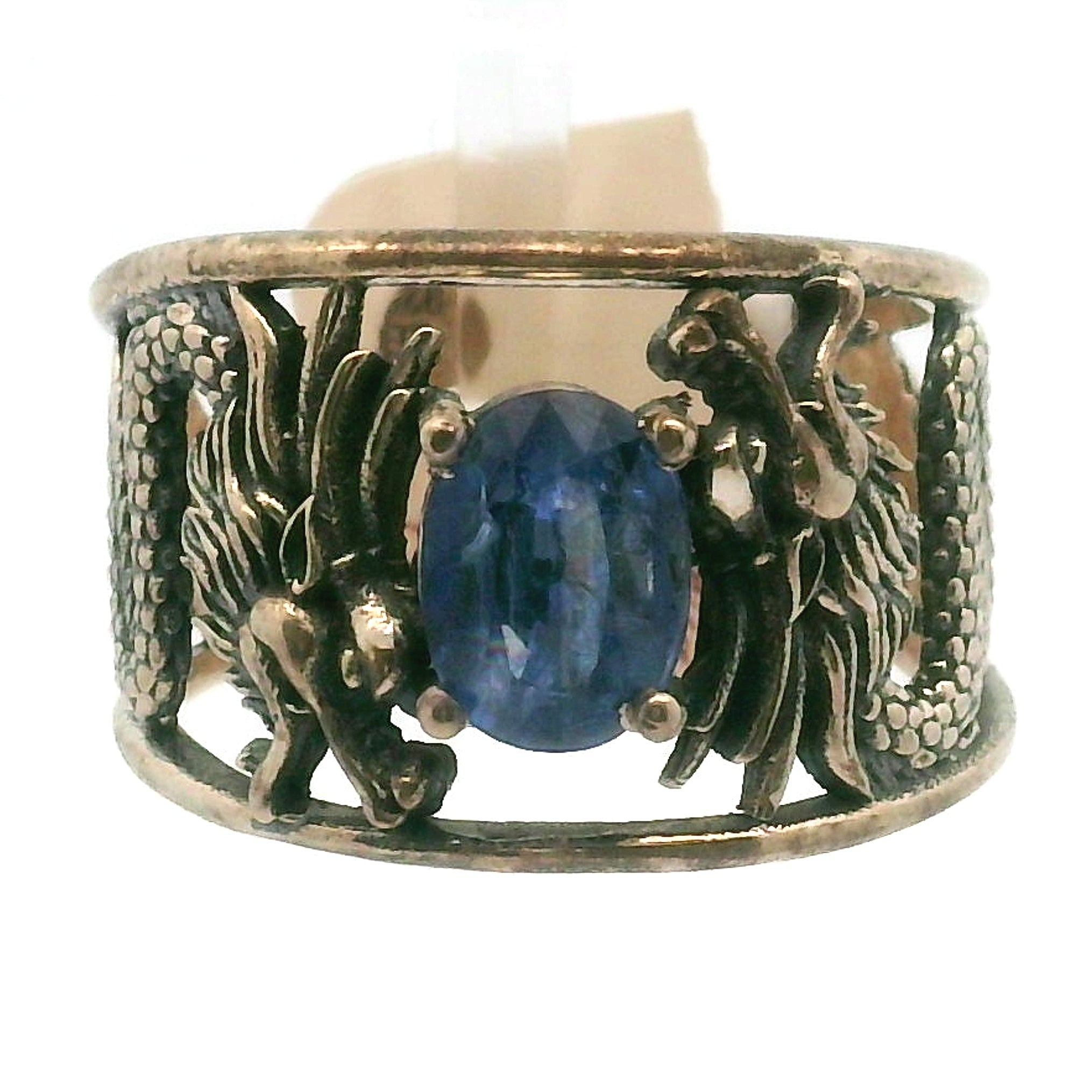Dragon Cuff Ring 925 Silver for Courage, Protection and Personal Power