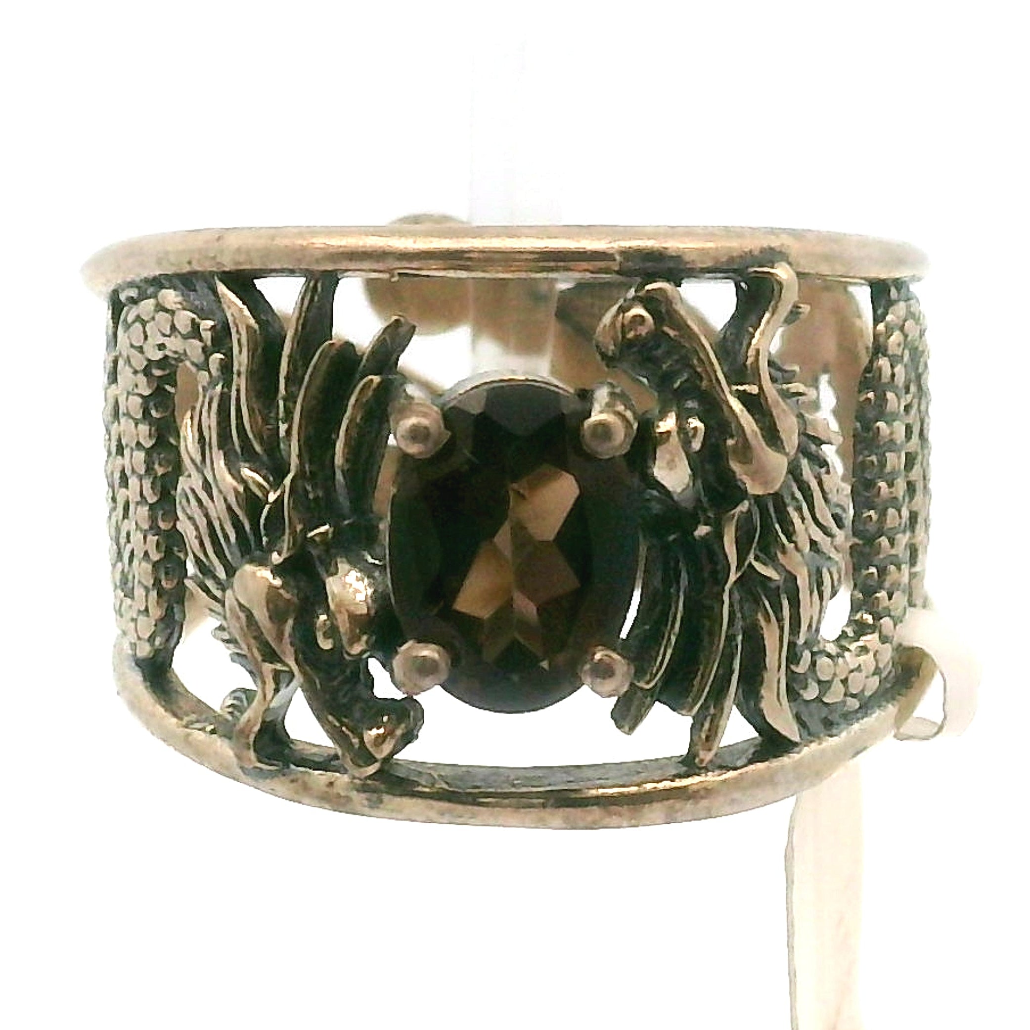 Dragon Cuff Ring 925 Silver for Courage, Protection and Personal Power