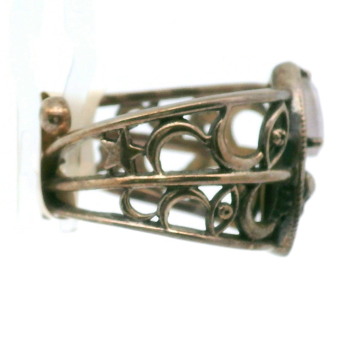 Ouija Adjustable Cuff Ring .925 Silver for Abundance of Joy and Love