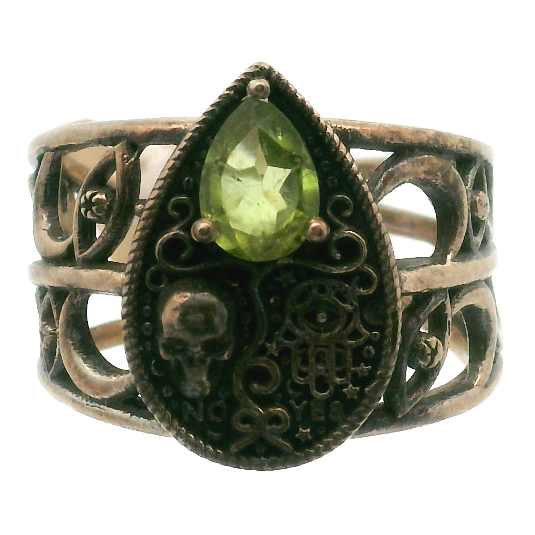 Ouija Adjustable Cuff Ring .925 Silver for Abundance of Joy and Love