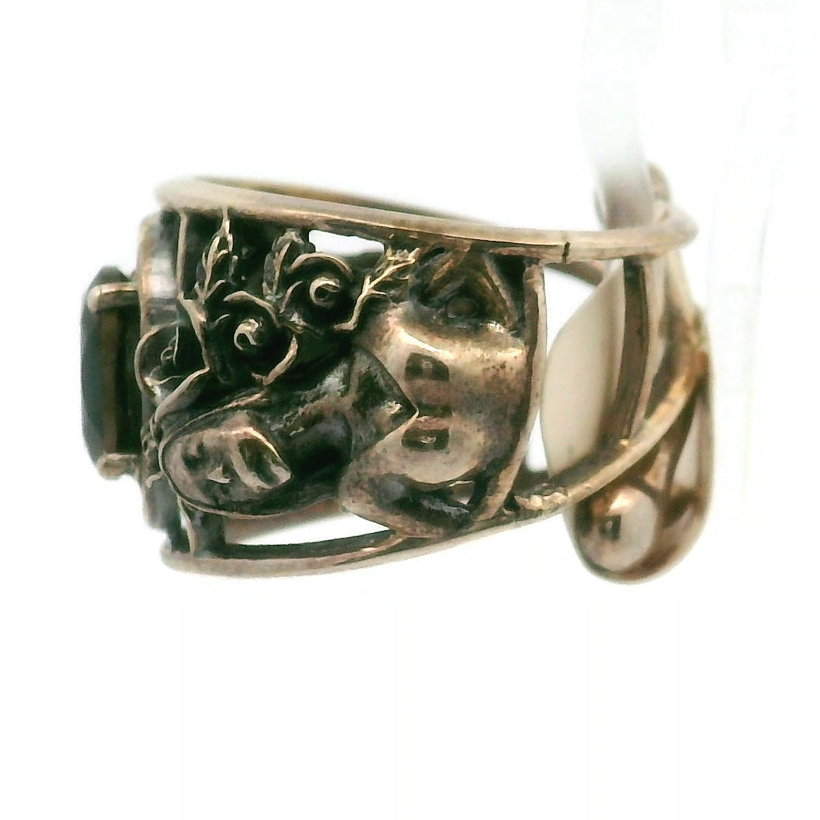 Día de los Muertos Adjustable Cuff Ring .925 Silver for Remembrance of Ancestors and the Cycle of Life