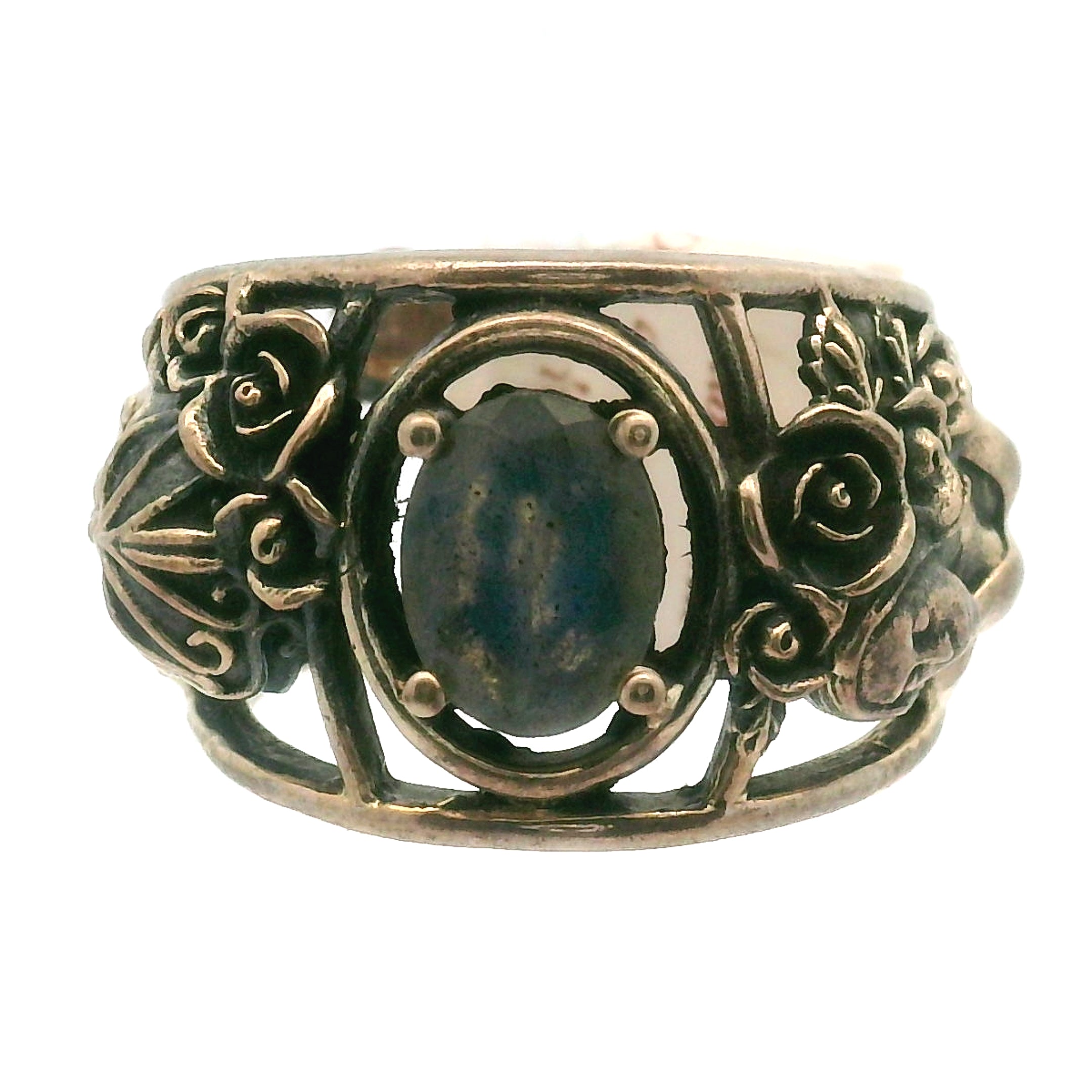 Día de los Muertos Adjustable Cuff Ring .925 Silver for Remembrance of Ancestors and the Cycle of Life