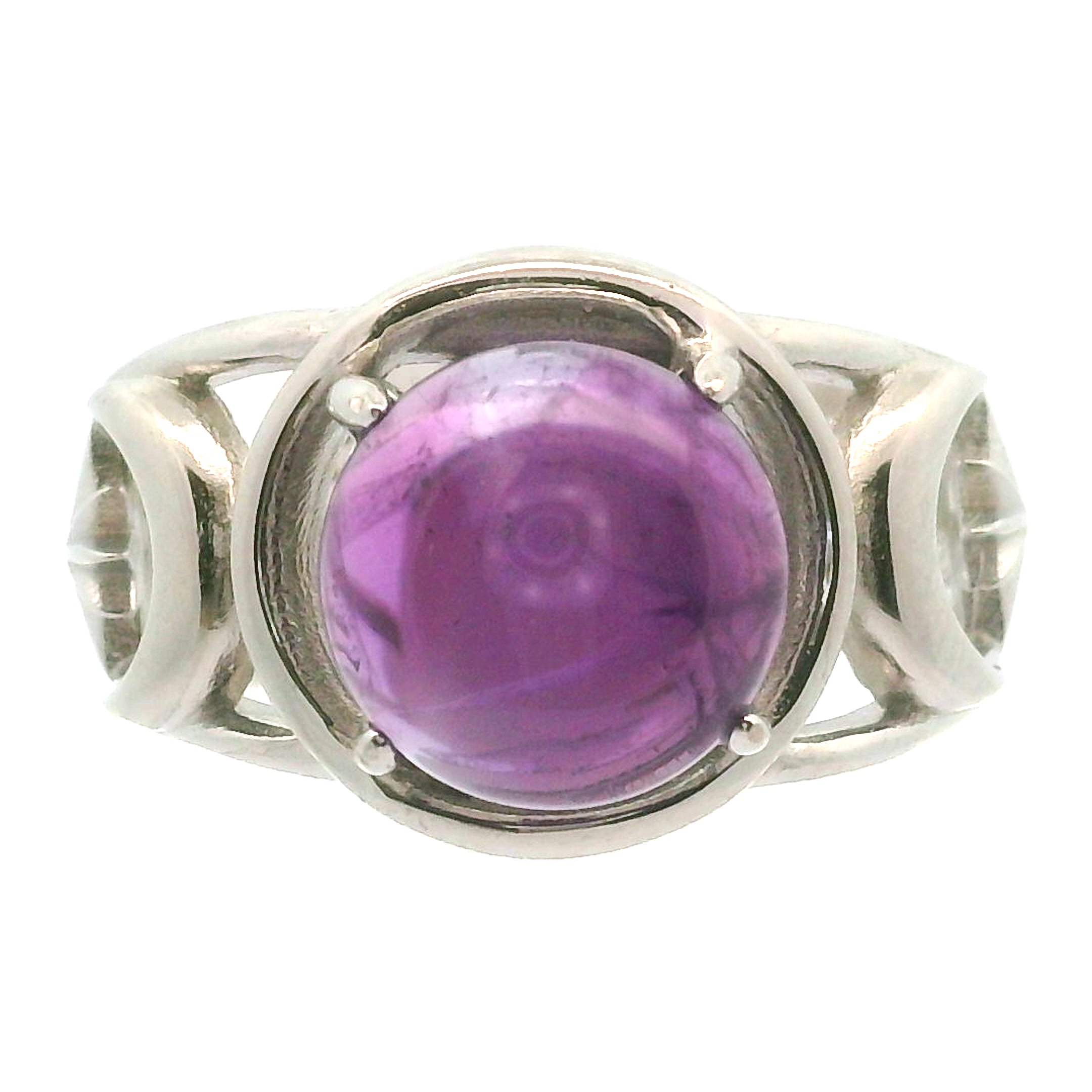 Triple Moon with Star Cuff Ring .925 Silver for Health, Protection, Amplifying Intentions & Accelerating Manifestations