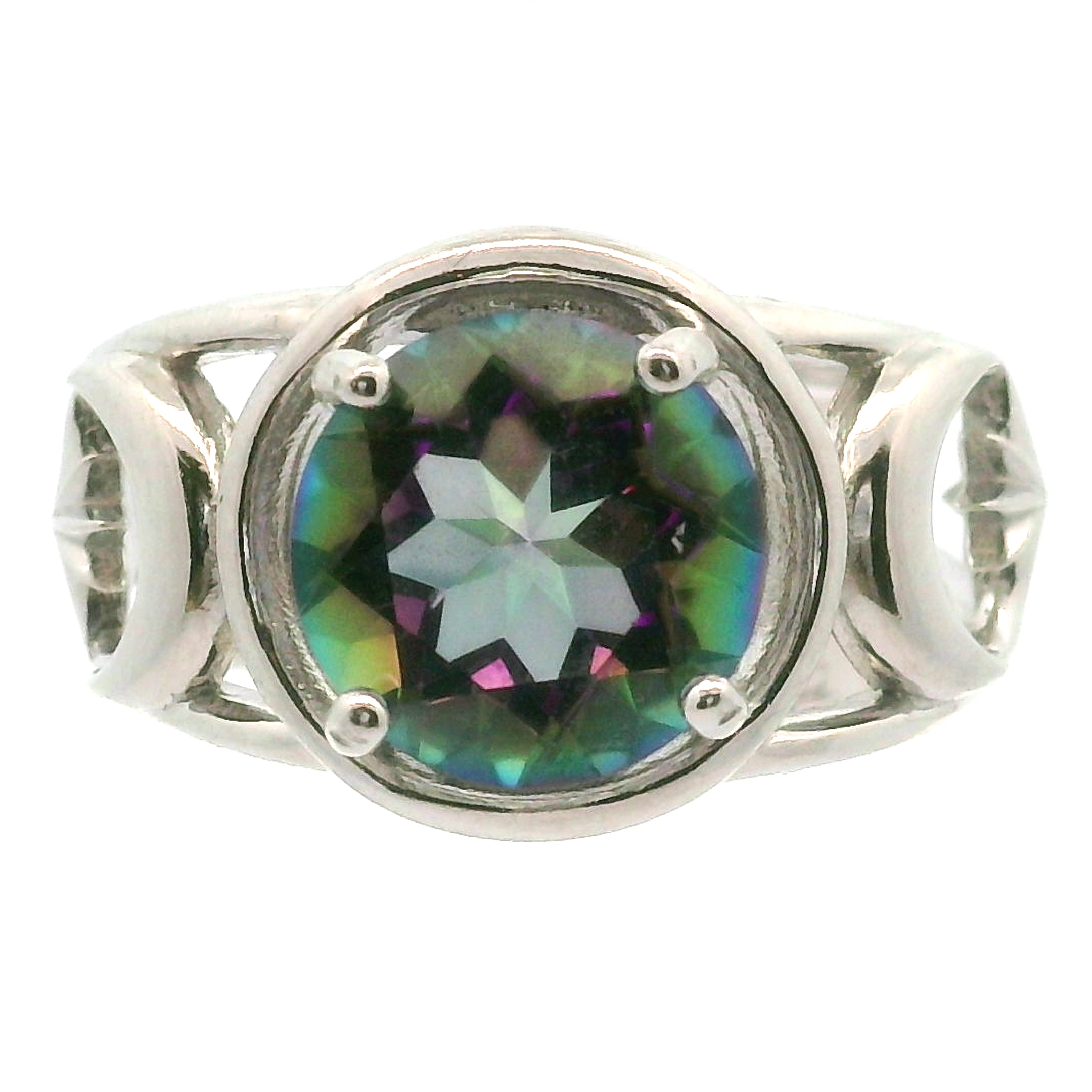 Triple Moon with Star Cuff Ring .925 Silver for Health, Protection, Amplifying Intentions & Accelerating Manifestations
