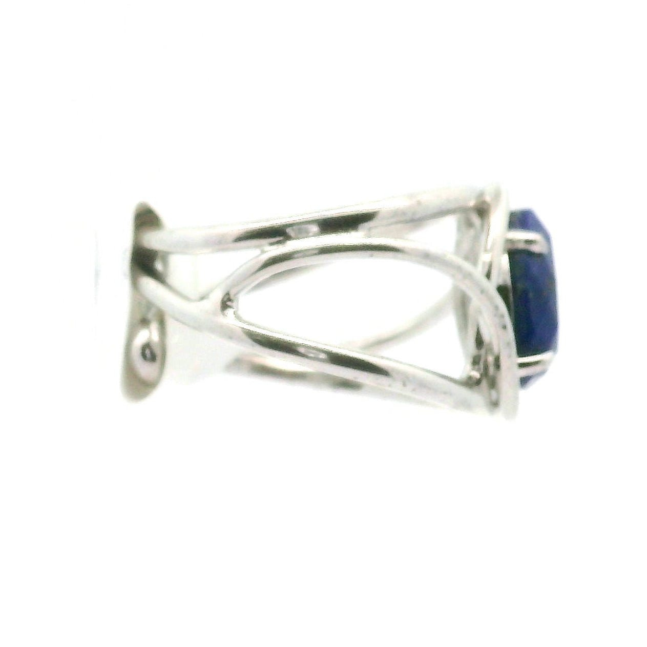 Lapis Lazuli Faceted Cuff Ring .925 Silver for Power & Confidence