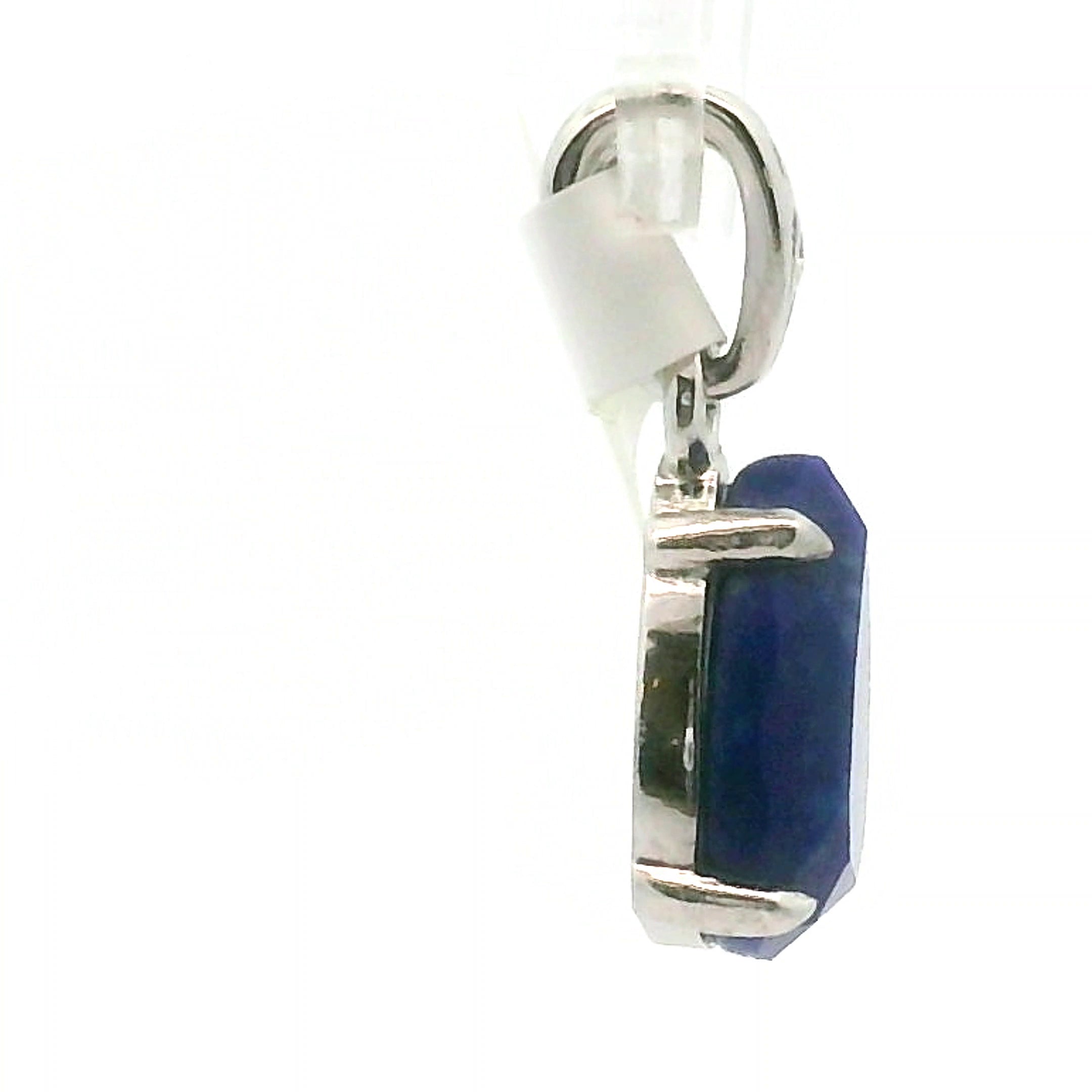 Lapis Lazuli Faceted Pendant .925 Silver for Power & Confidence