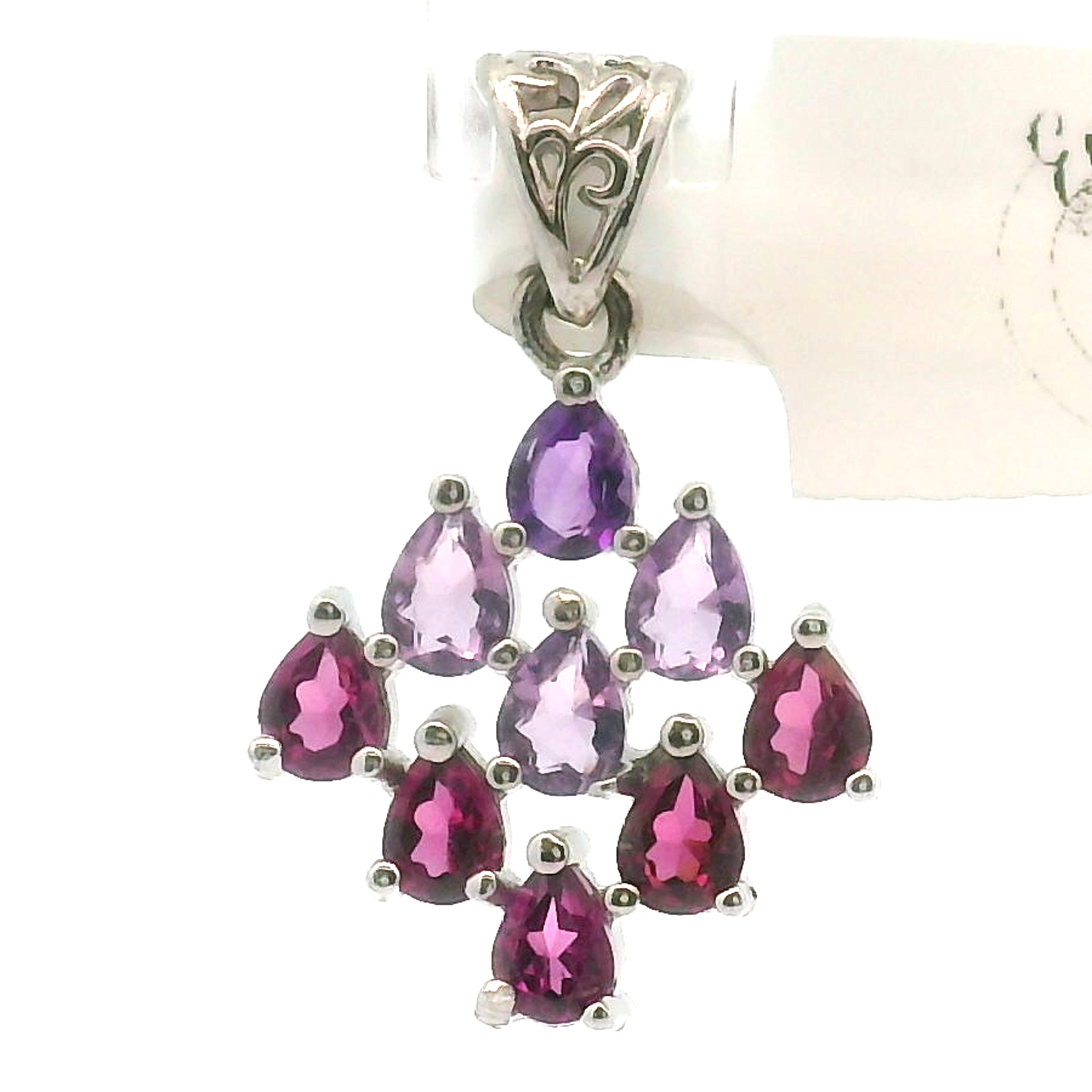 9 Stone Crystal Chandelier Pendant .925 Silver for Healing, Intention Setting and Manifesting your Desires