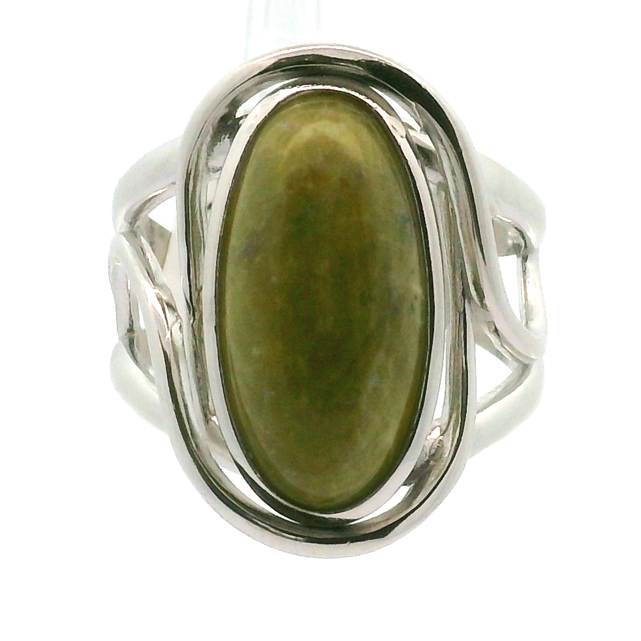 Serpentine Cuff Ring .925 Silver for Clearing Emotional Blockages and Spiritual Exploration