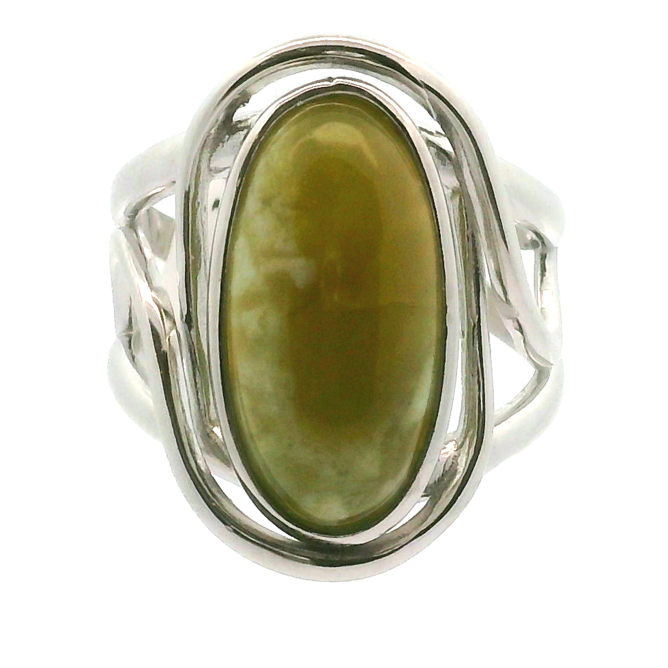 Serpentine Cuff Ring .925 Silver for Clearing Emotional Blockages and Spiritual Exploration