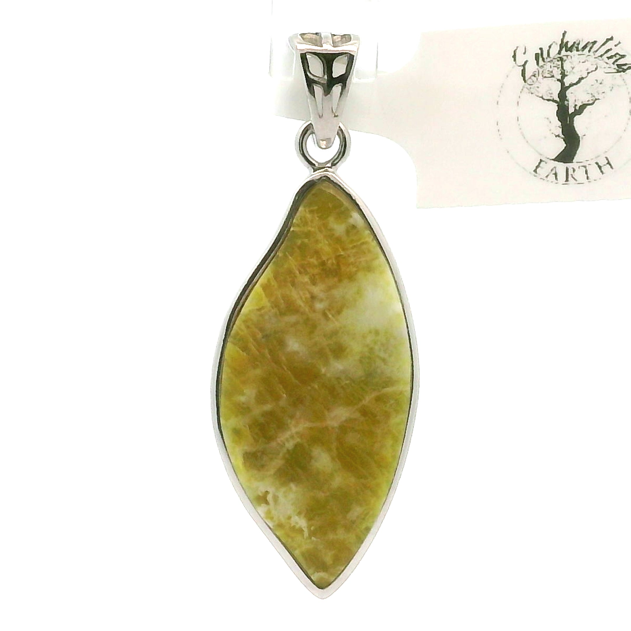 Serpentine Pendant .925 Silver for Clearing Emotional Blockages and Spiritual Exploration