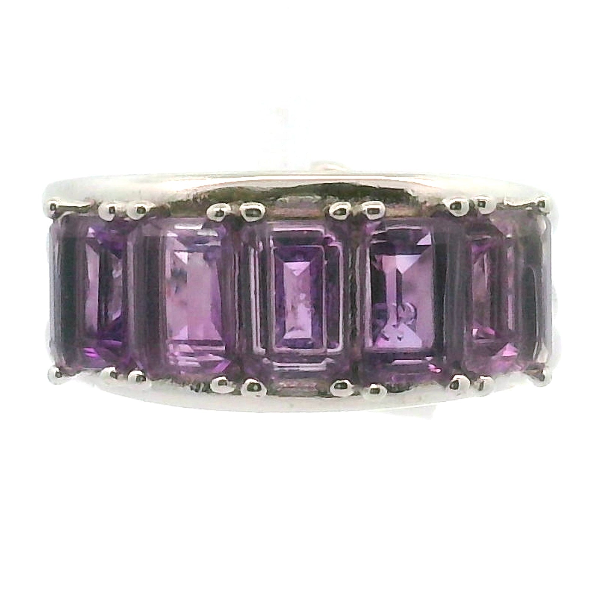 Multi Stone Emerald Cut Stacker Cuff Ring .925 Silver for Healing, Intention Setting and Manifesting your Desires