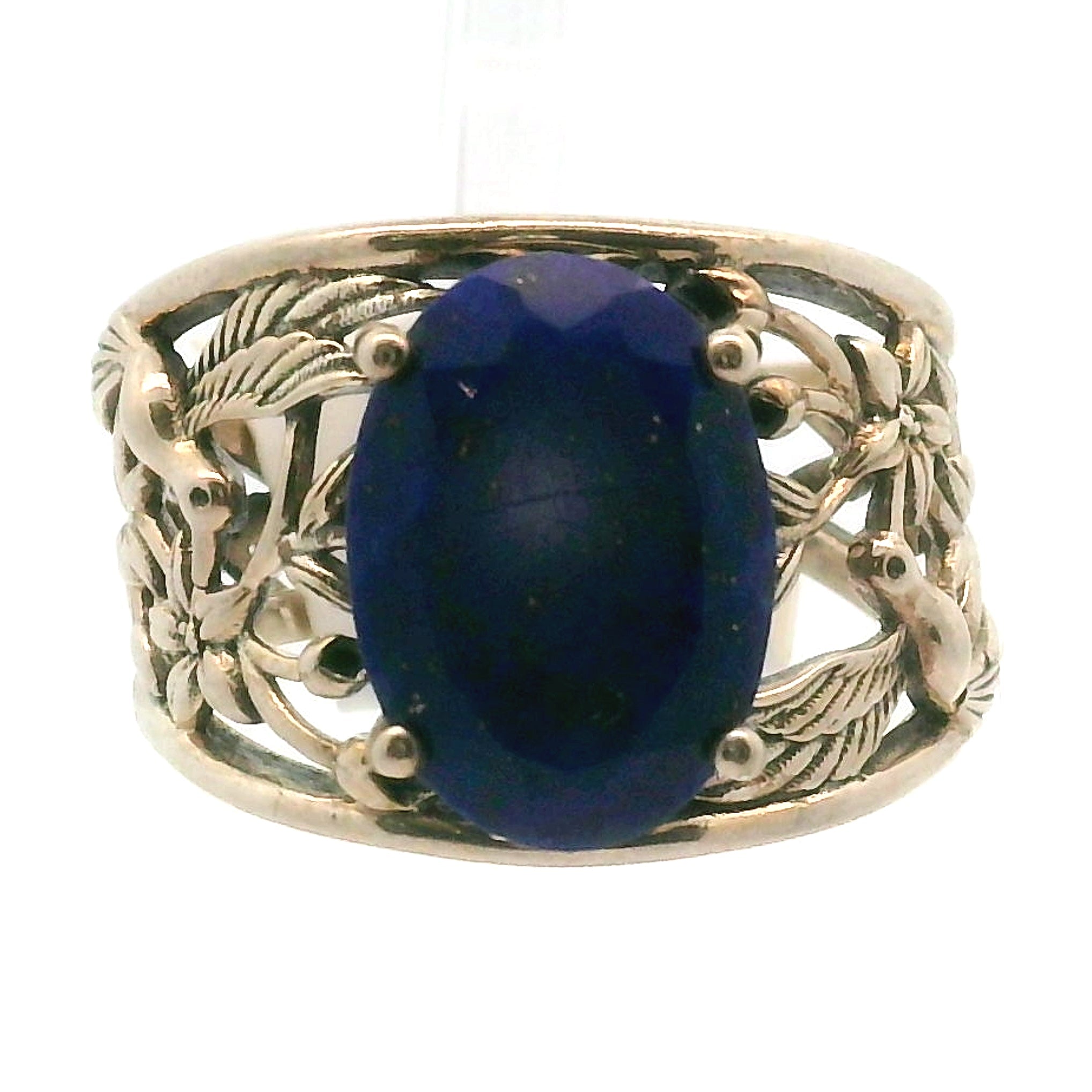 Hummingbird Cuff Ring .925 Silver for Abundance, Good Luck and Positivity