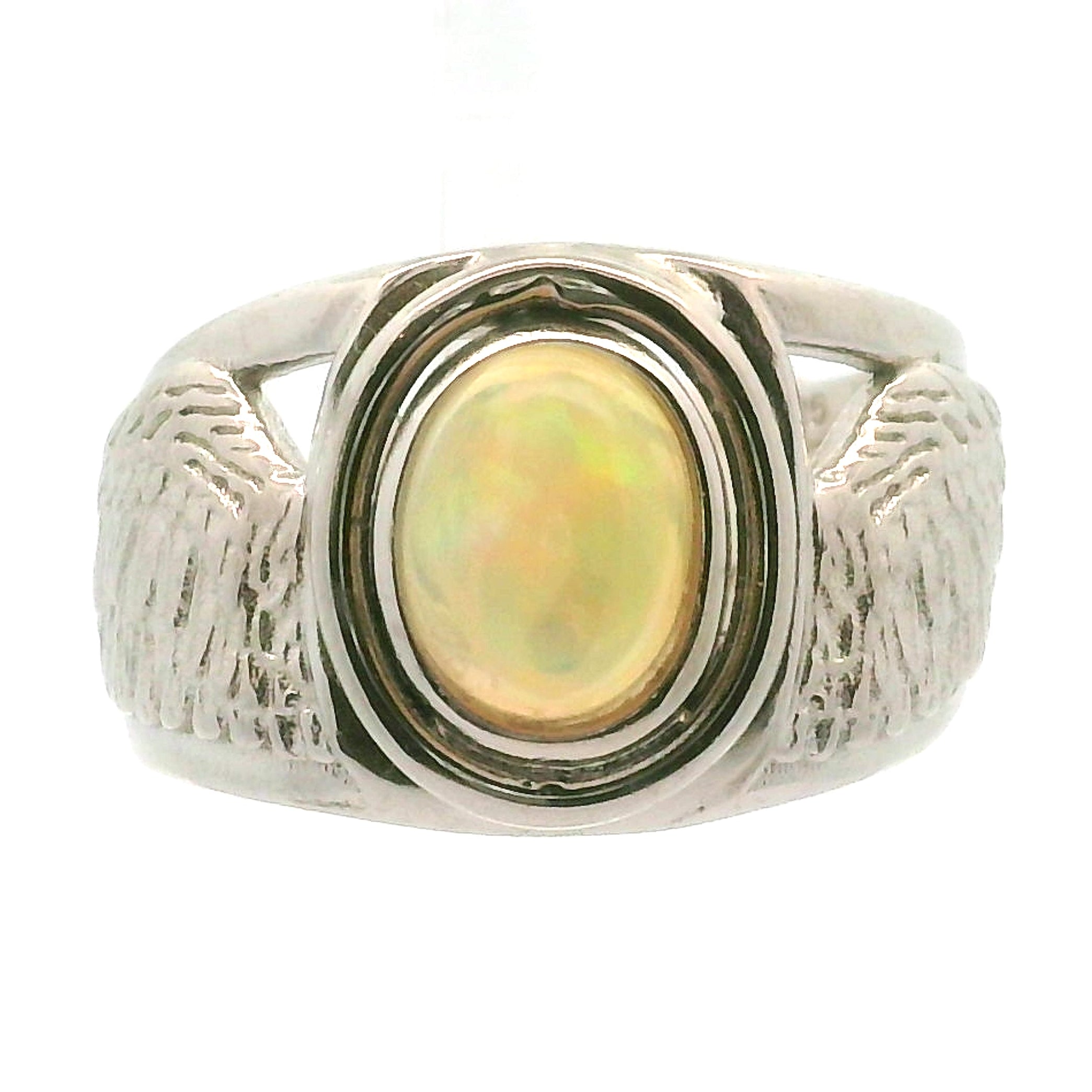 Angel Wings Cuff Ring 925 Silver for Angelic Connection, Guidance and Protection