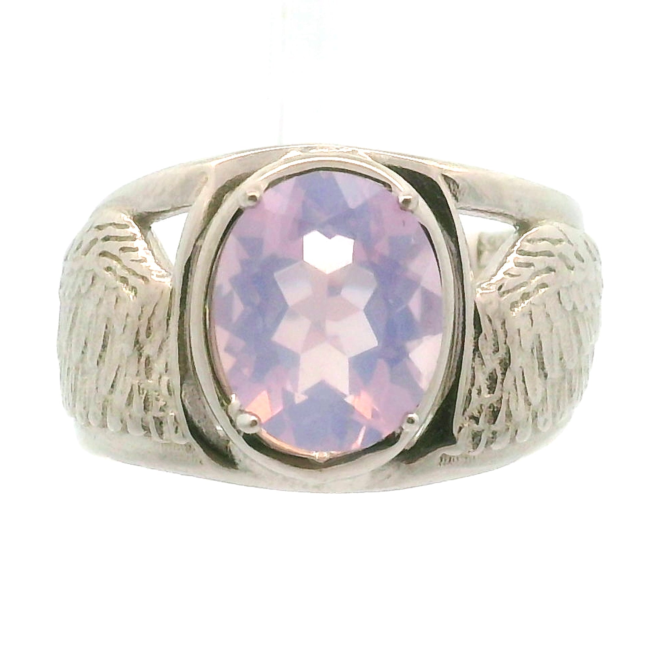 Angel Wings Cuff Ring 925 Silver for Angelic Connection, Guidance and Protection